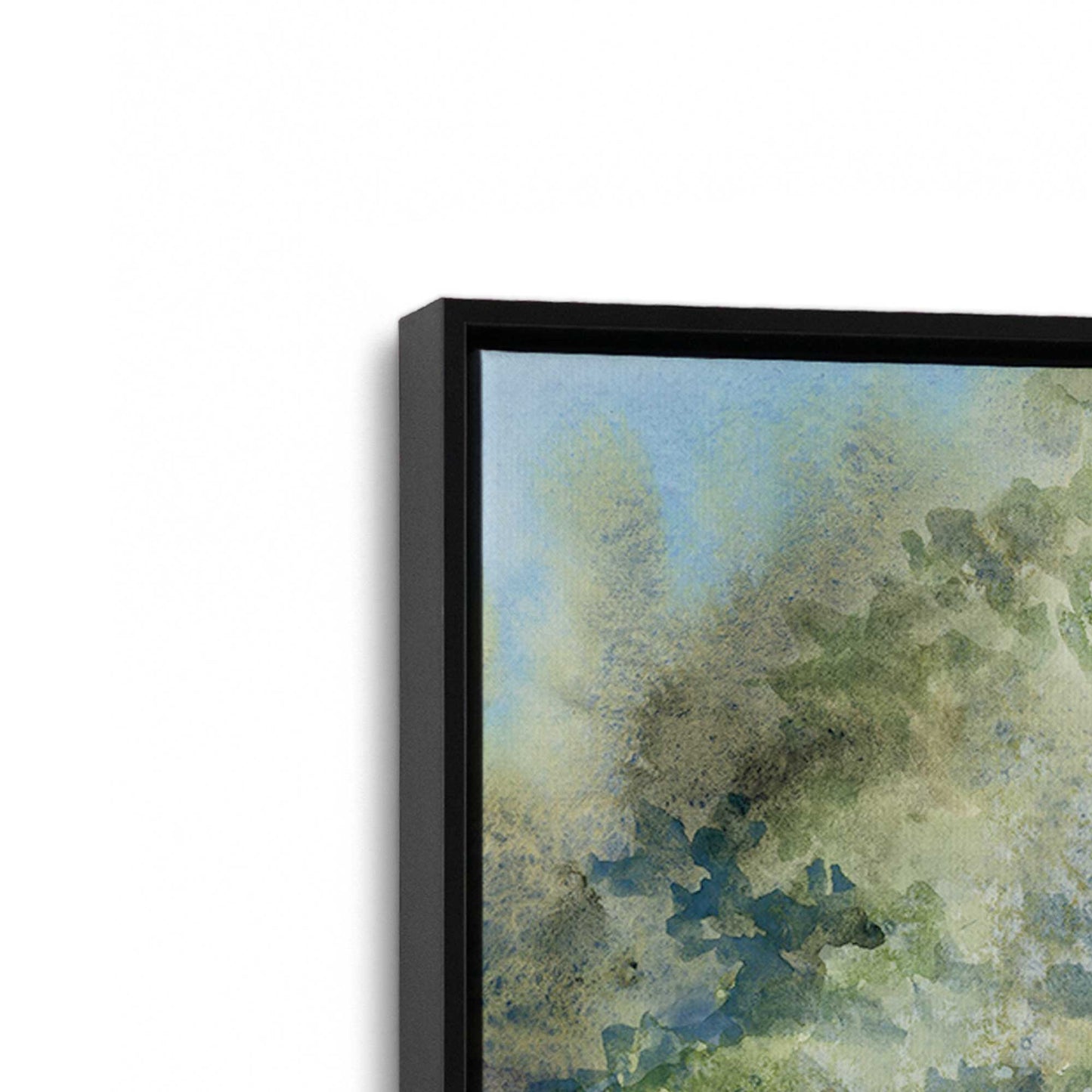 [Color:Satin Black], Picture of art in a Satin Black frame at an angle