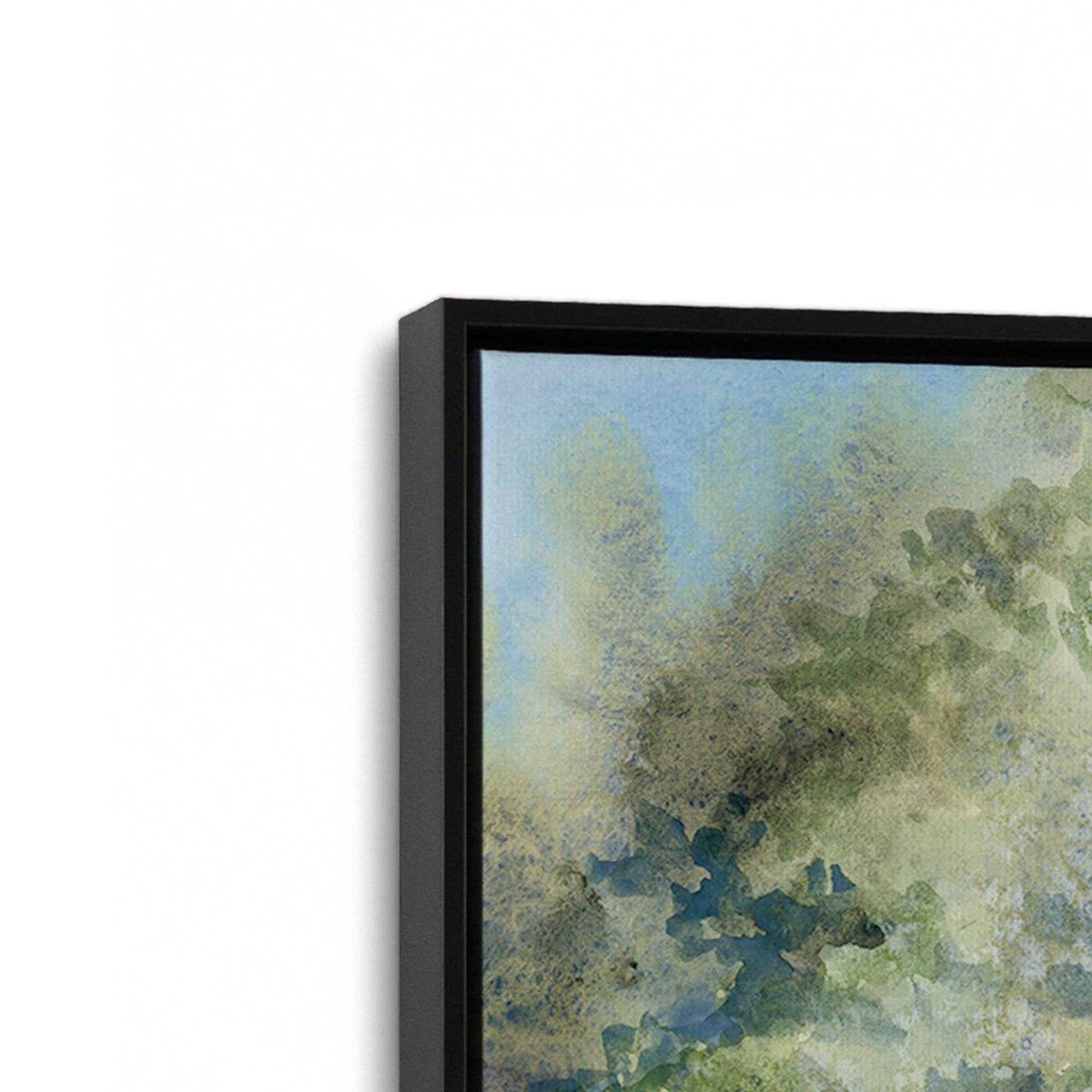 [Color:Satin Black], Picture of art in a Satin Black frame at an angle