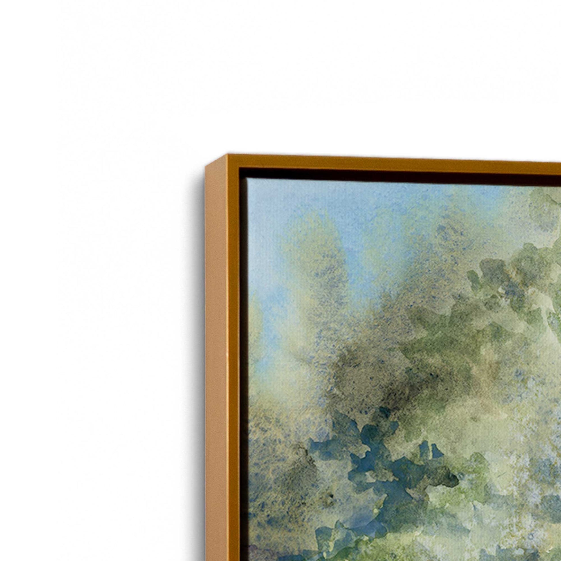 [Color:Polished Gold], Picture of art in a Polished Gold frame at an angle