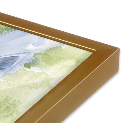 [Color:Polished Gold], Picture of art in a Polished Gold frame at an angle