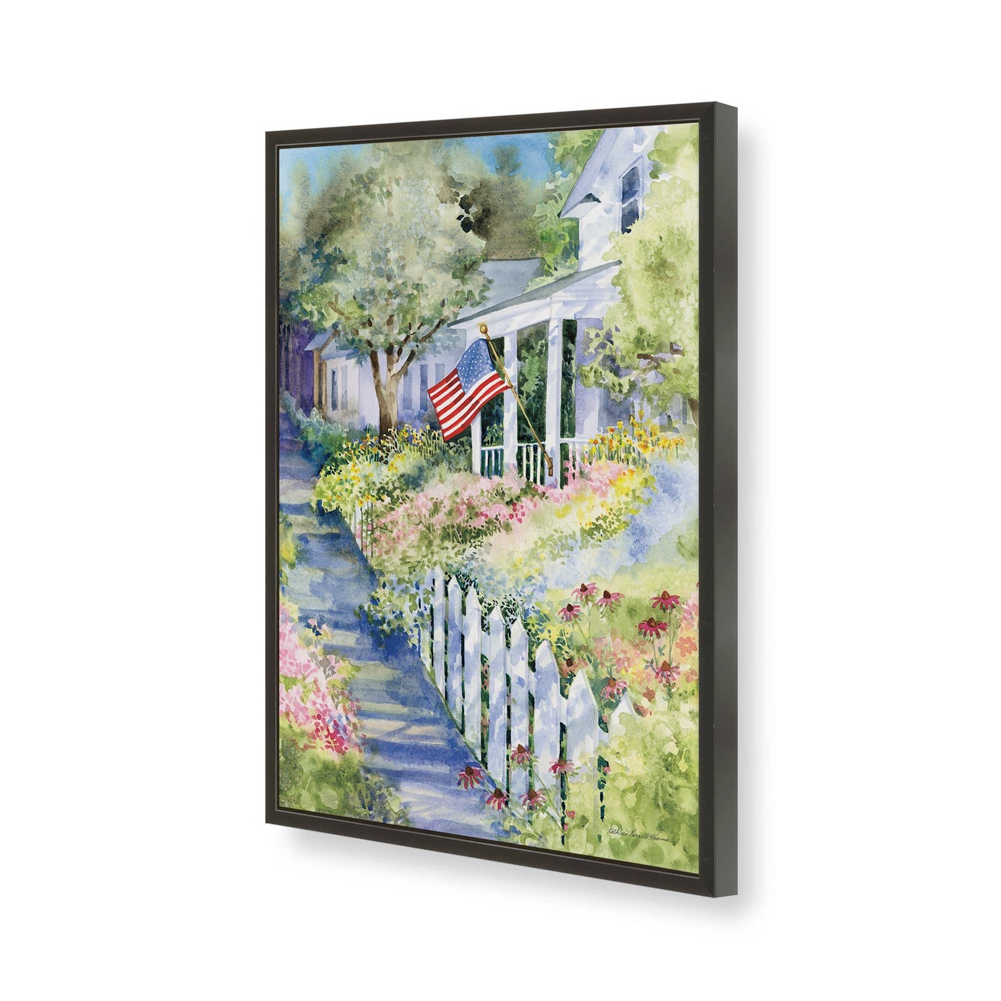 [Color:Satin Black], Picture of art in a Satin Black frame of the corner