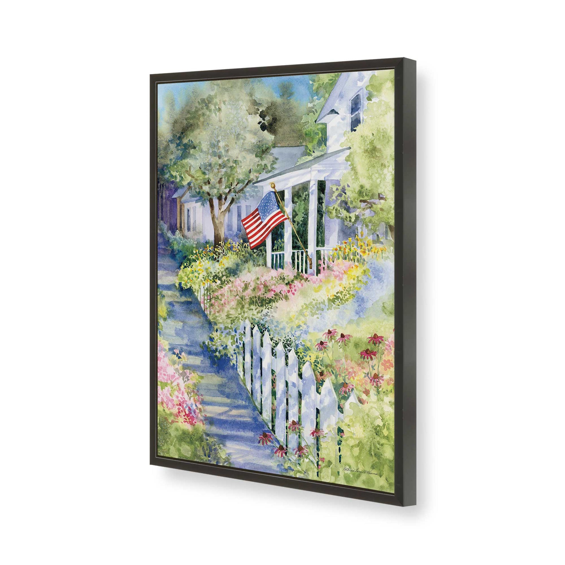 [Color:Satin Black], Picture of art in a Satin Black frame of the corner