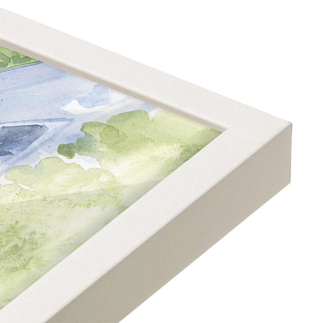 [Color:Opaque White], Picture of art in a Opaque White frame at an angle