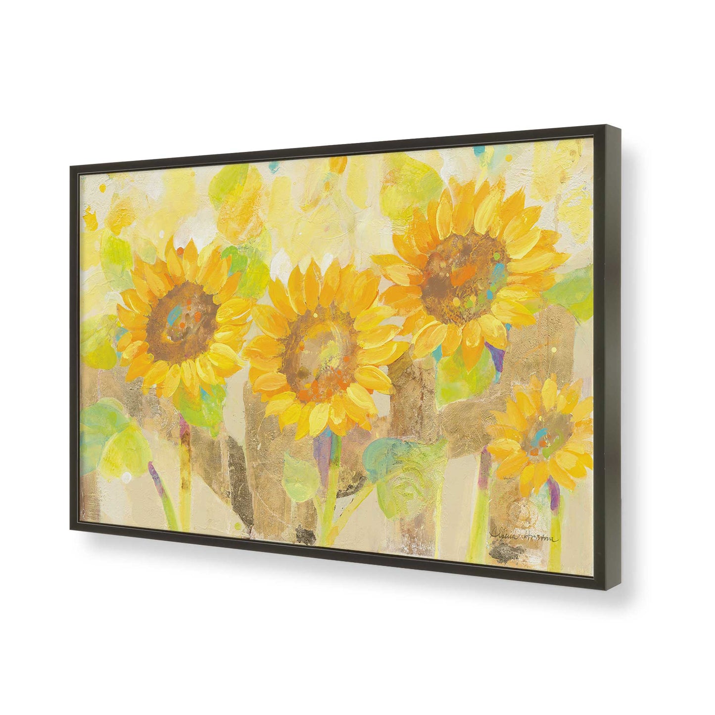 [Color:Satin Black], Picture of art in a Satin Black frame of the corner