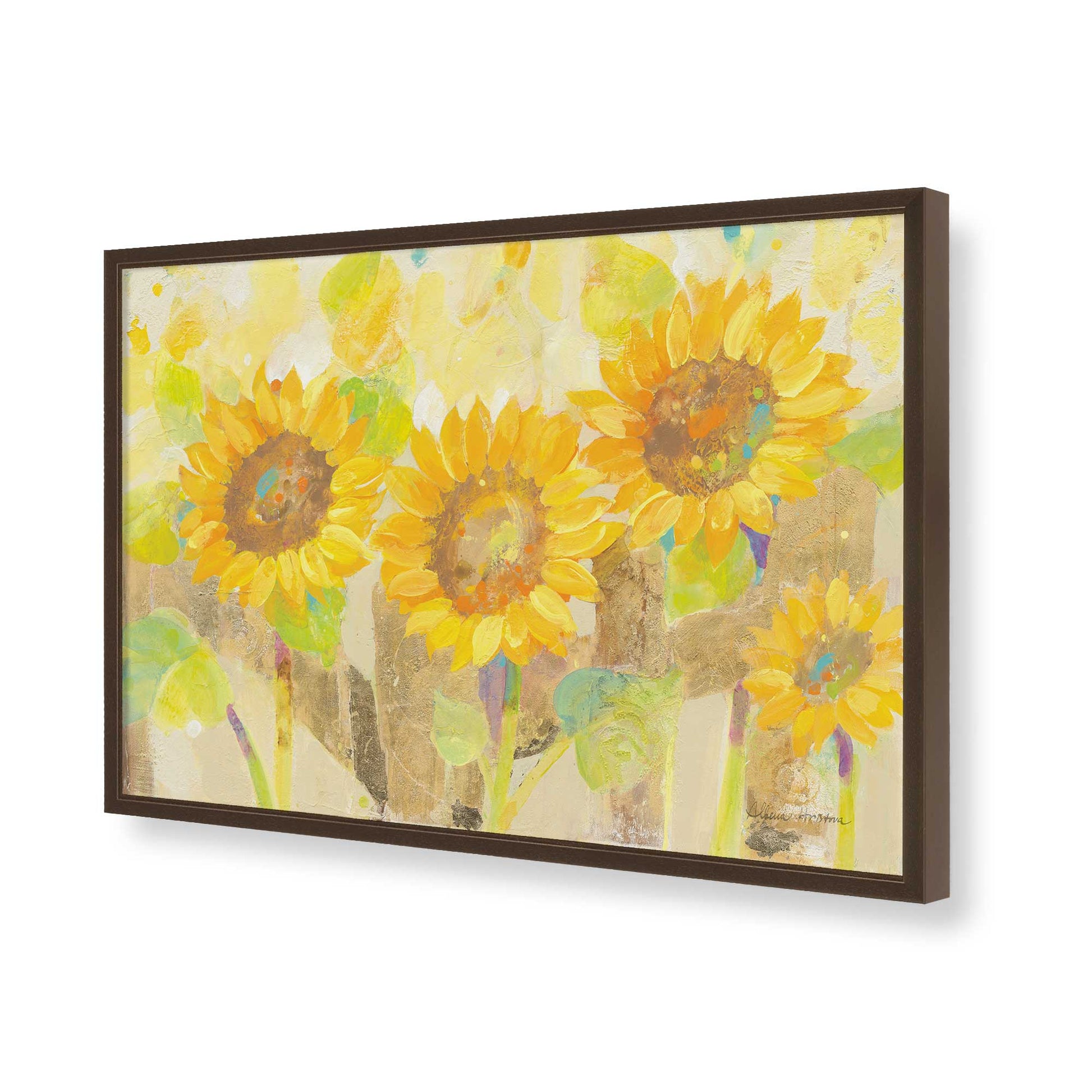 [Color:Brown], Picture of art in a Brown frame of the corner