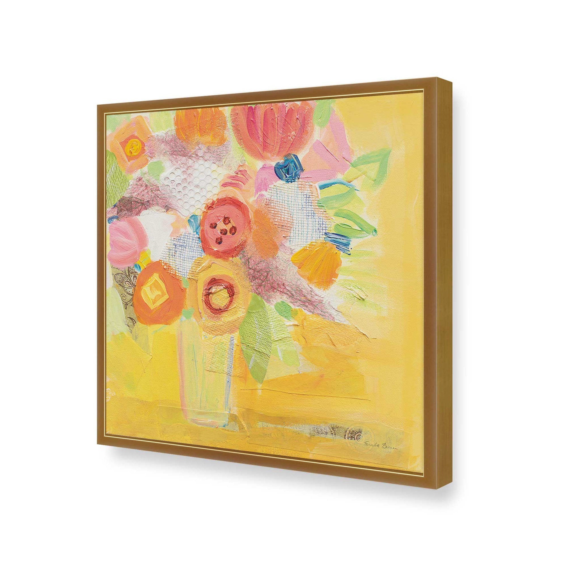 [Color:Polished Gold], Picture of art in a Polished Gold frame of the corner