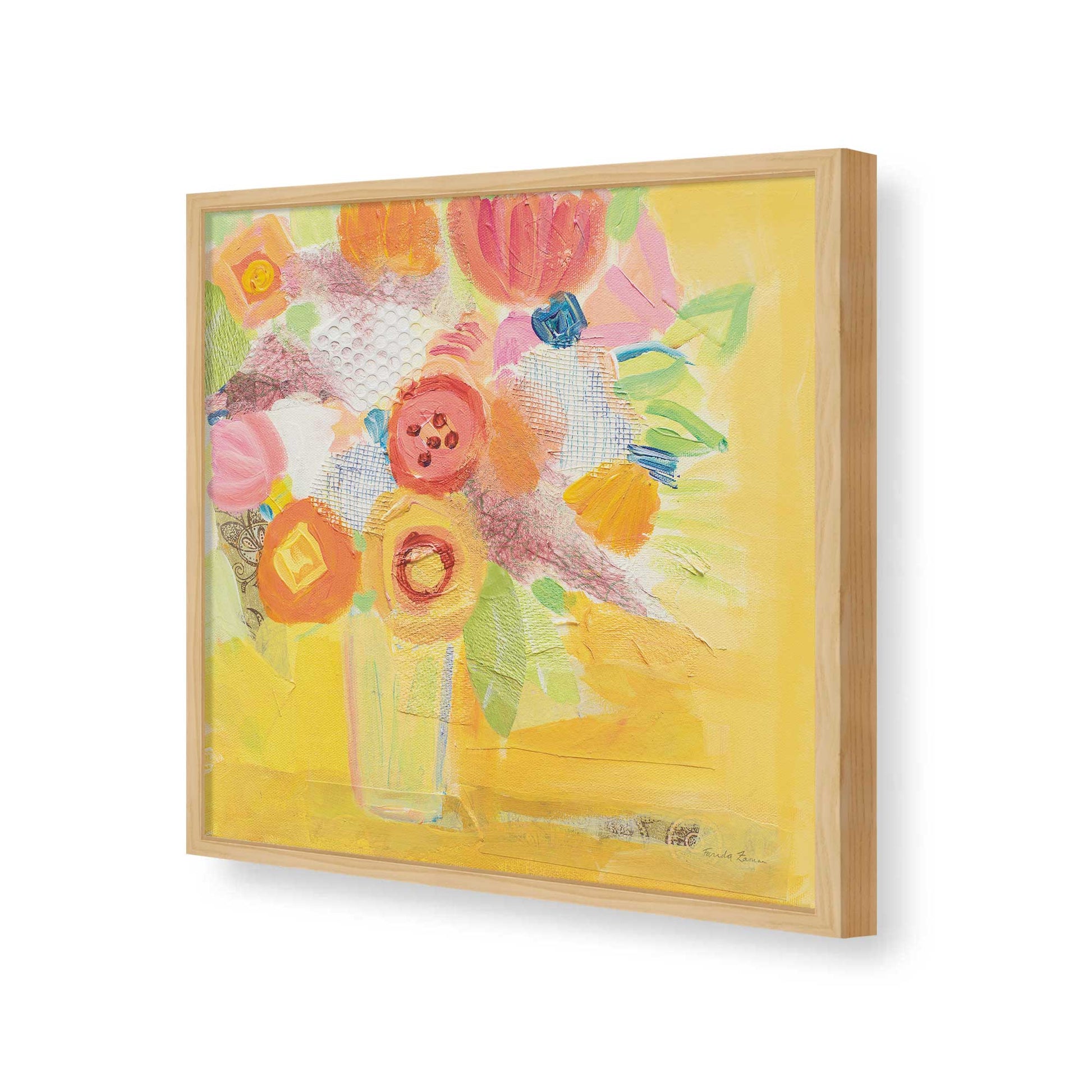 [Color:American Maple], Picture of art in a American Maple frame of the corner