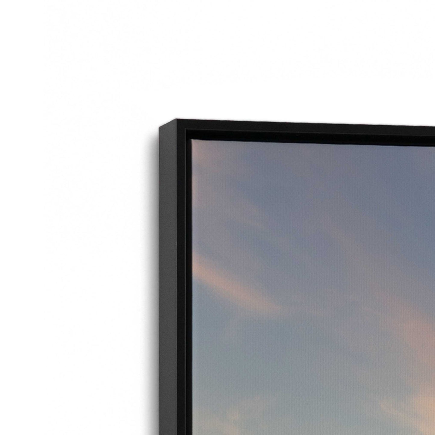 [Color:Satin Black], Picture of art in a Satin Black frame at an angle