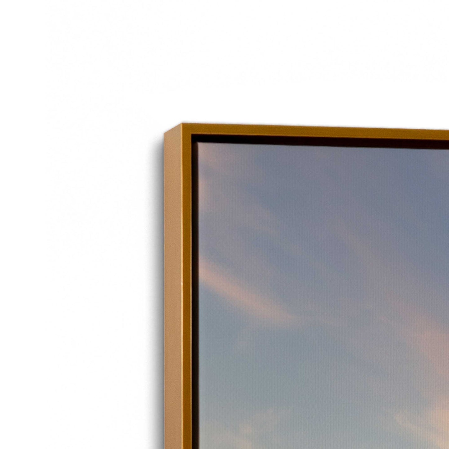 [Color:Polished Gold], Picture of art in a Polished Gold frame at an angle
