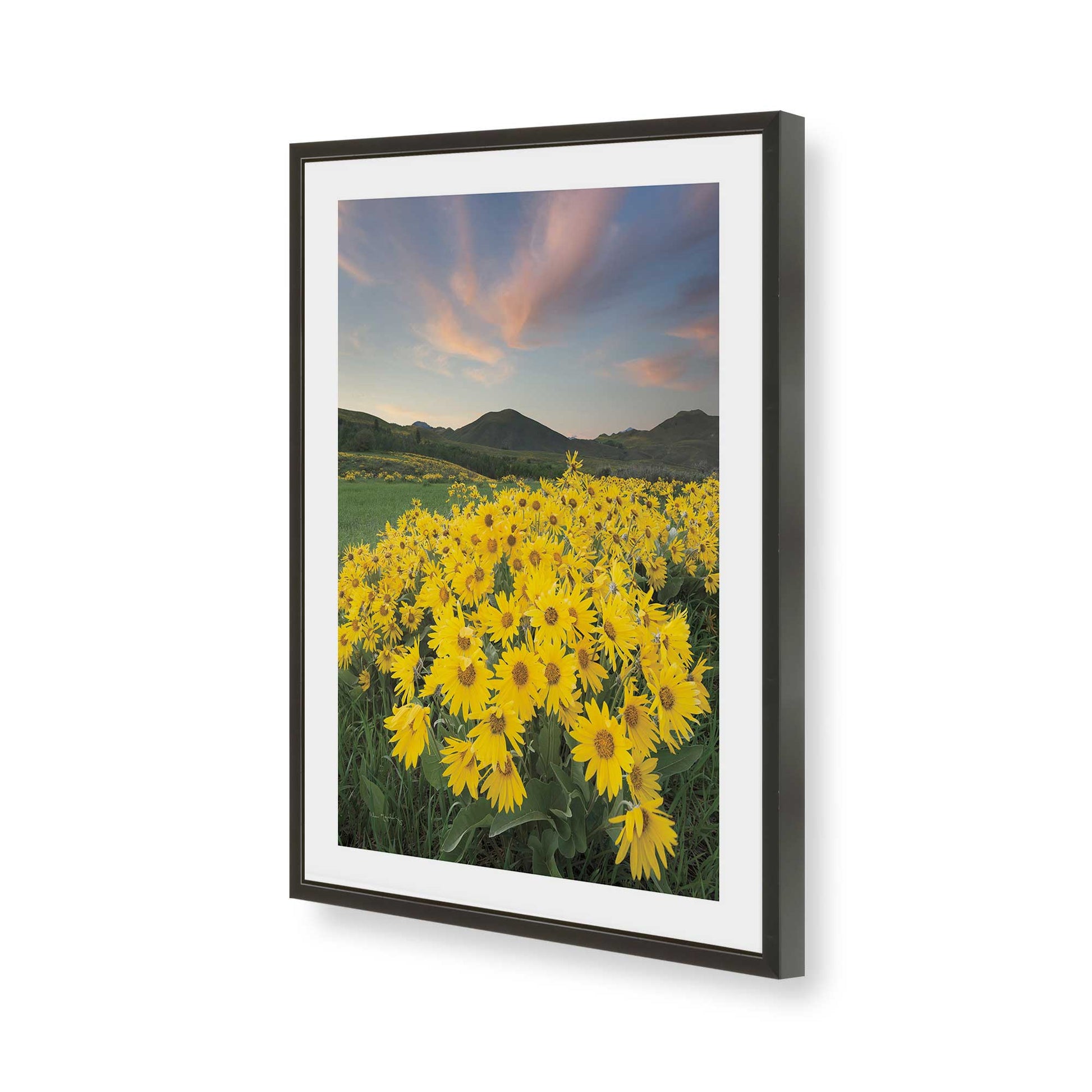 [Color:Satin Black], Picture of art in a Satin Black frame of the corner