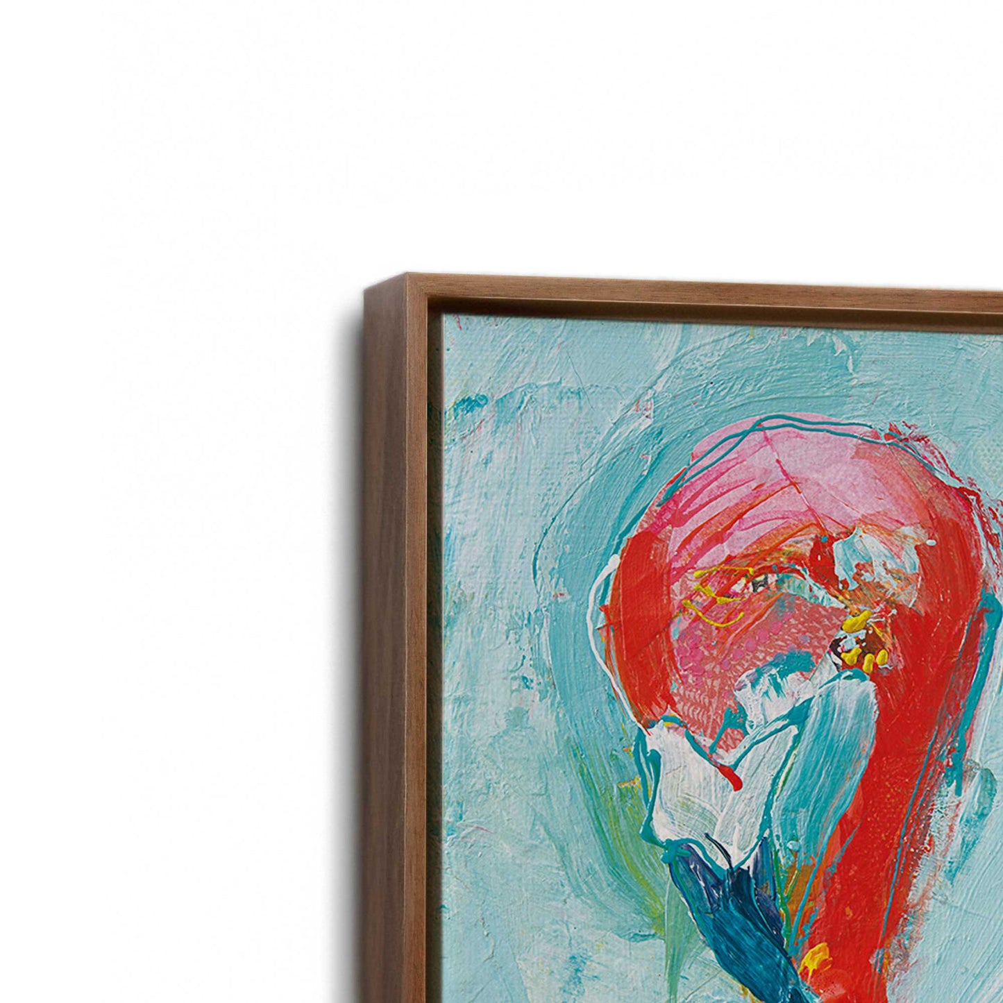 [Color:Walnut], Picture of art in a Walnut frame at an angle