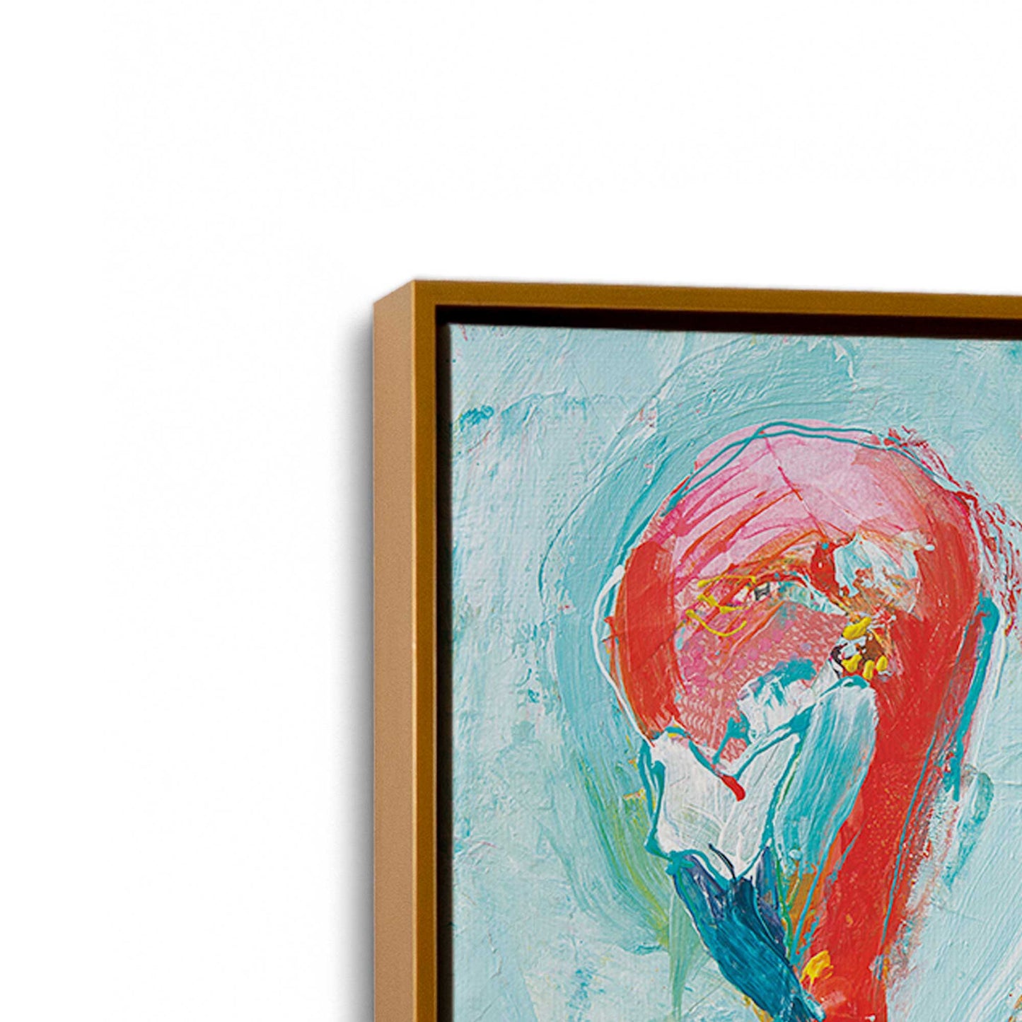 [Color:Polished Gold], Picture of art in a Polished Gold frame at an angle