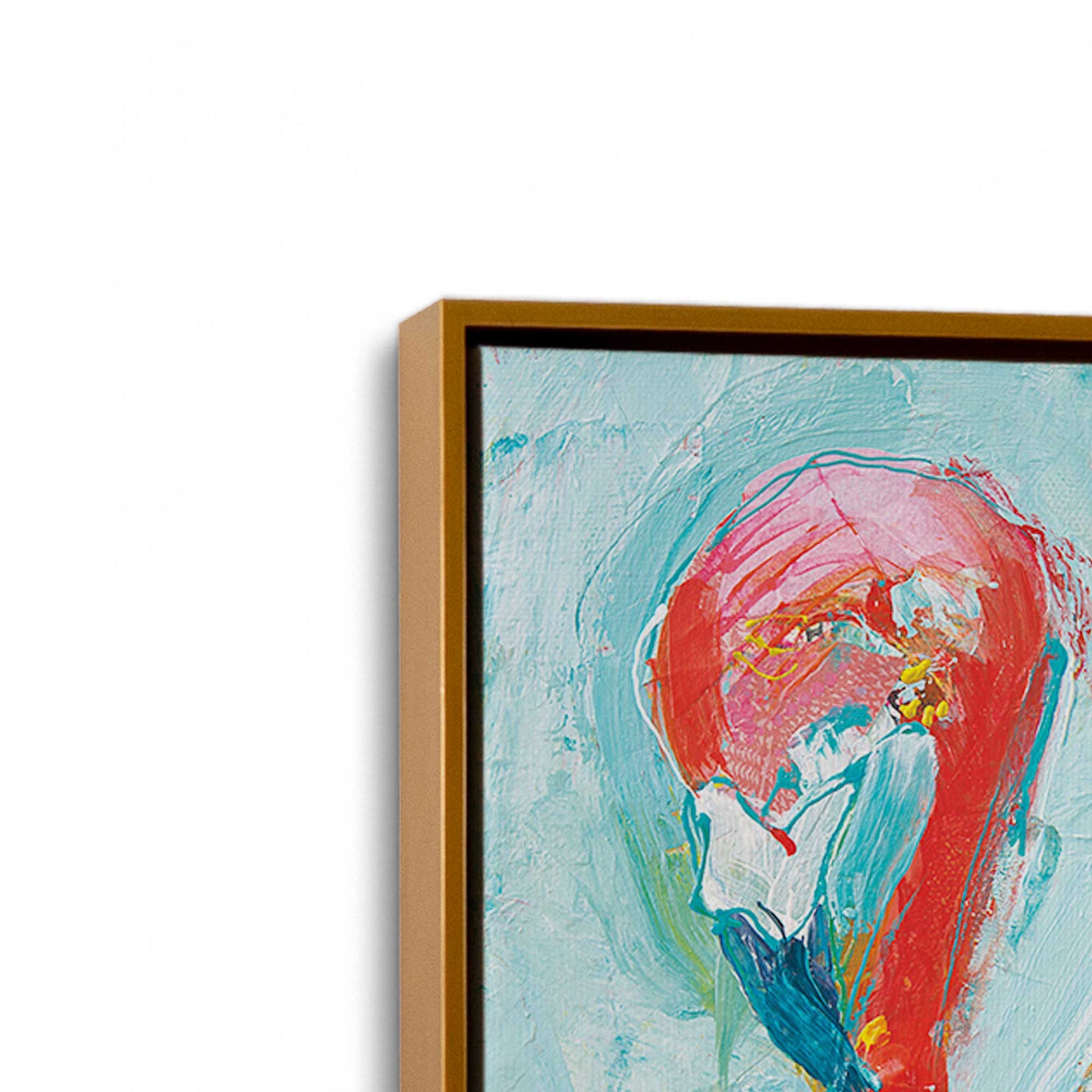 [Color:Polished Gold], Picture of art in a Polished Gold frame at an angle