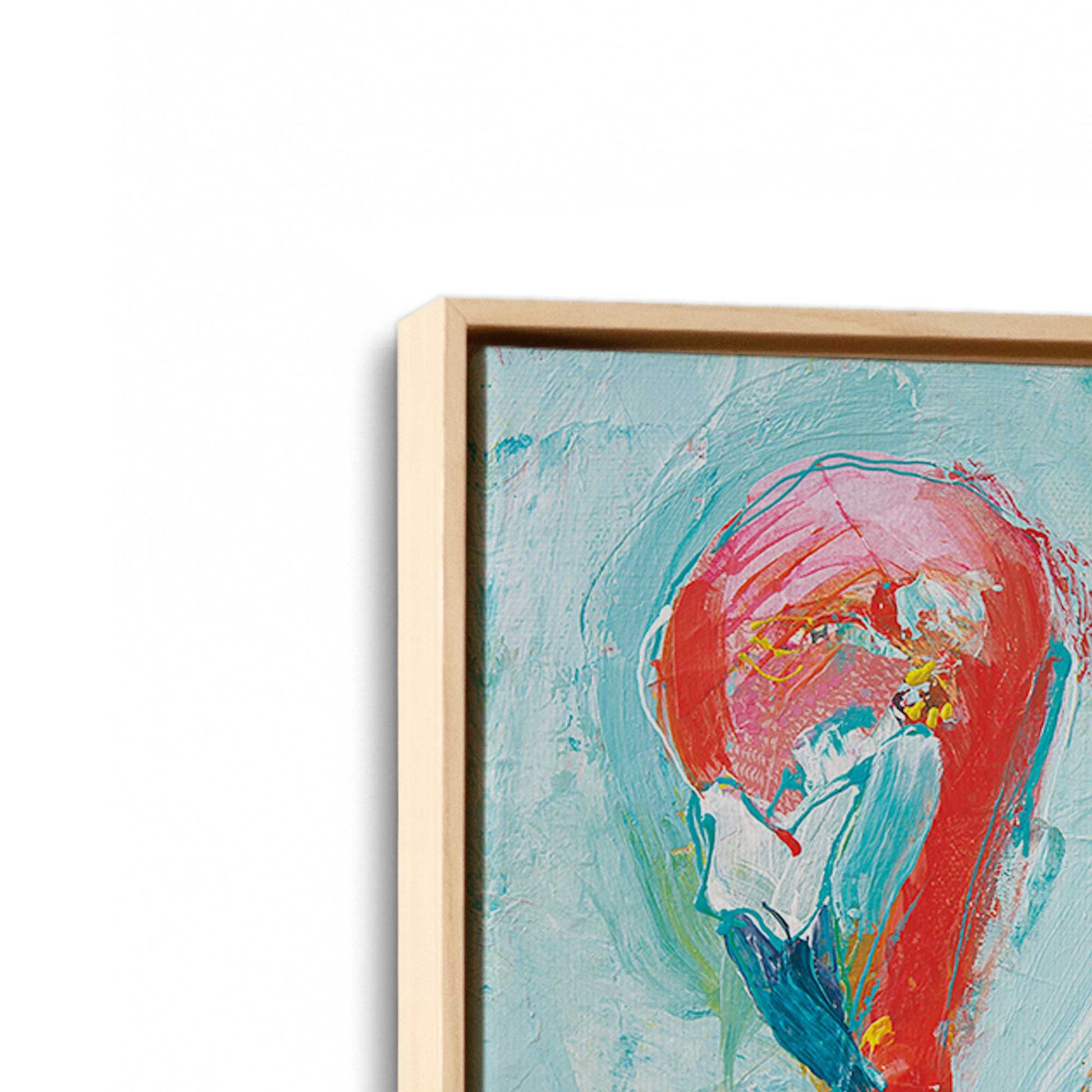 [Color:American Maple], Picture of art in a American Maple frame at an angle