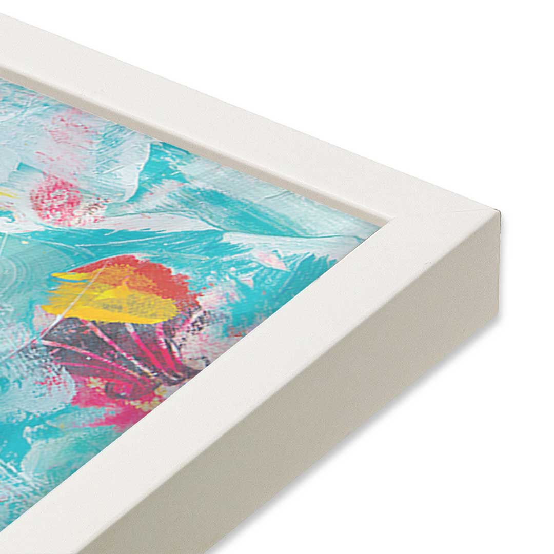 [Color:Opaque White], Picture of art in a Opaque White frame at an angle