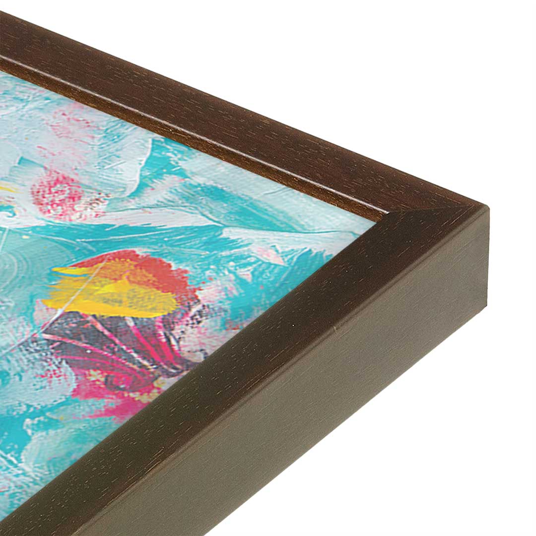 [Color:Espresso], Picture of art in a Espresso frame at an angle