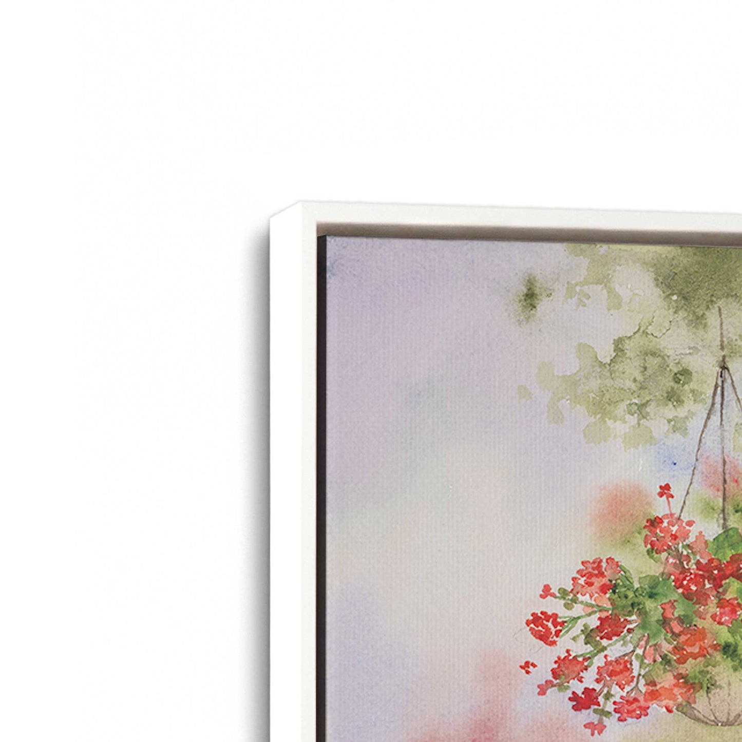 [Color:Opaque White], Picture of art in a White frame at an angle