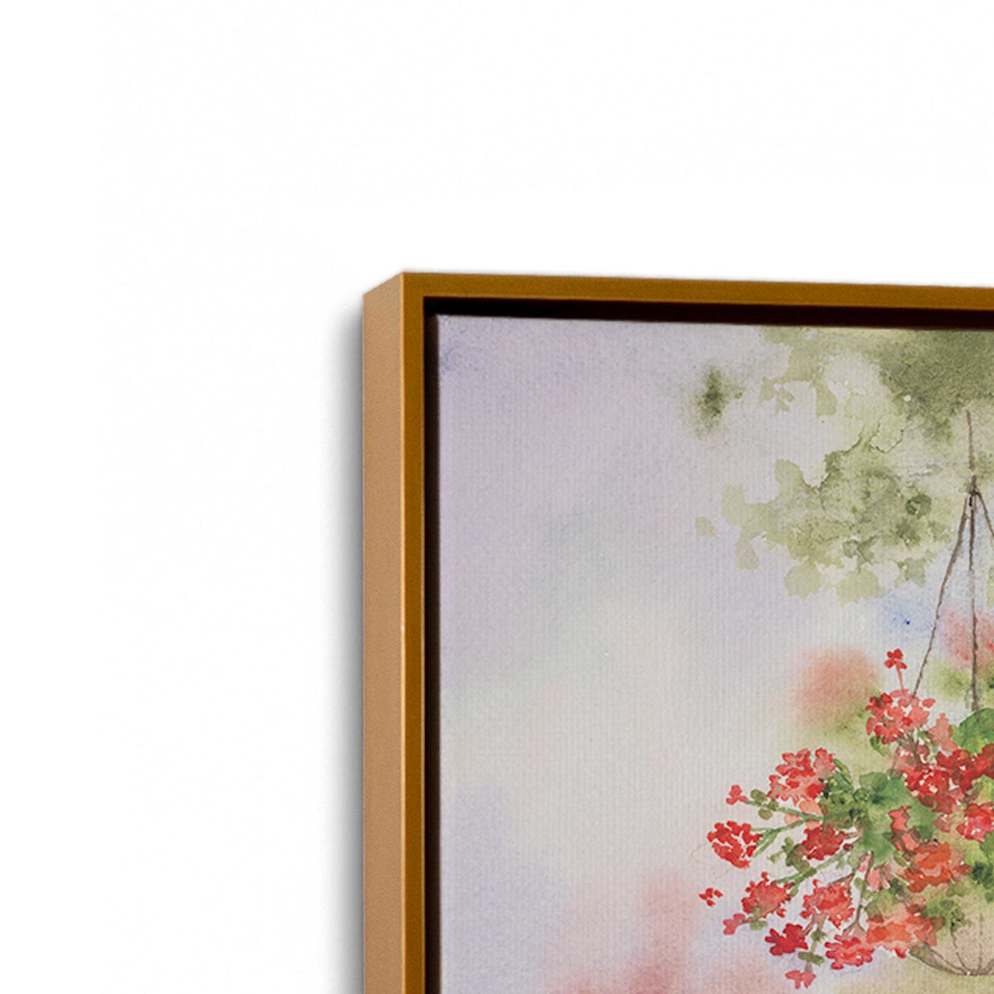 [Color:Polished Gold], Picture of art in a Polished Gold frame at an angle