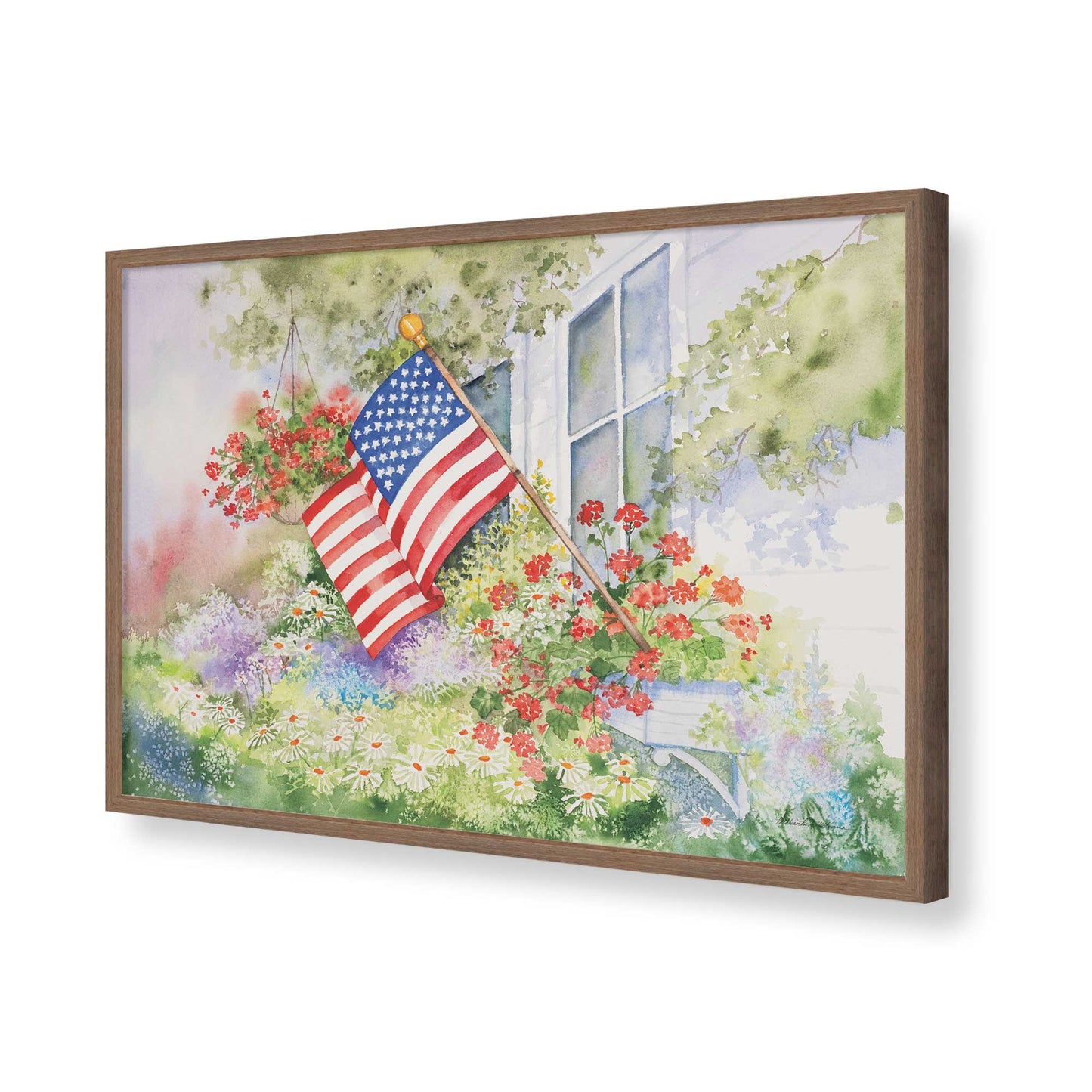 [Color:Walnut], Picture of art in a Walnut frame of the corner