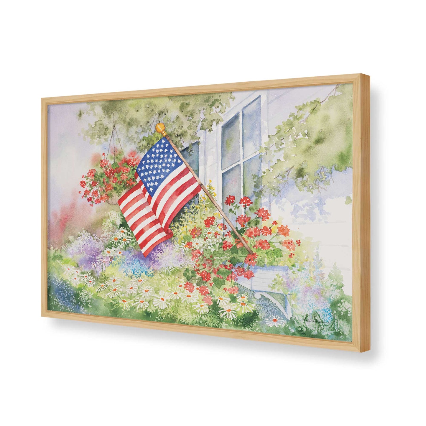 [Color:American Maple], Picture of art in a American Maple frame of the corner
