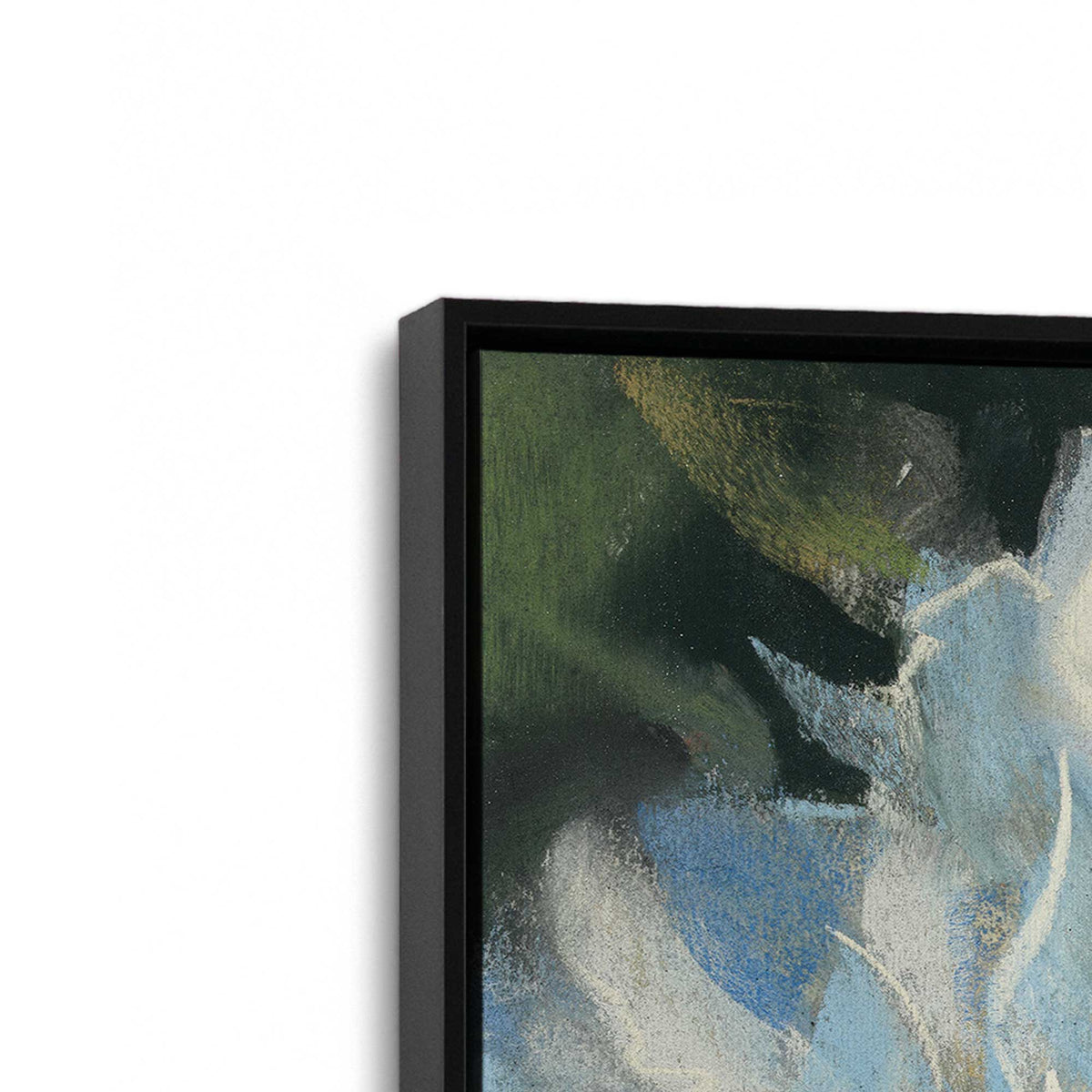 [Color:Satin Black], Picture of art in a Satin Black frame at an angle