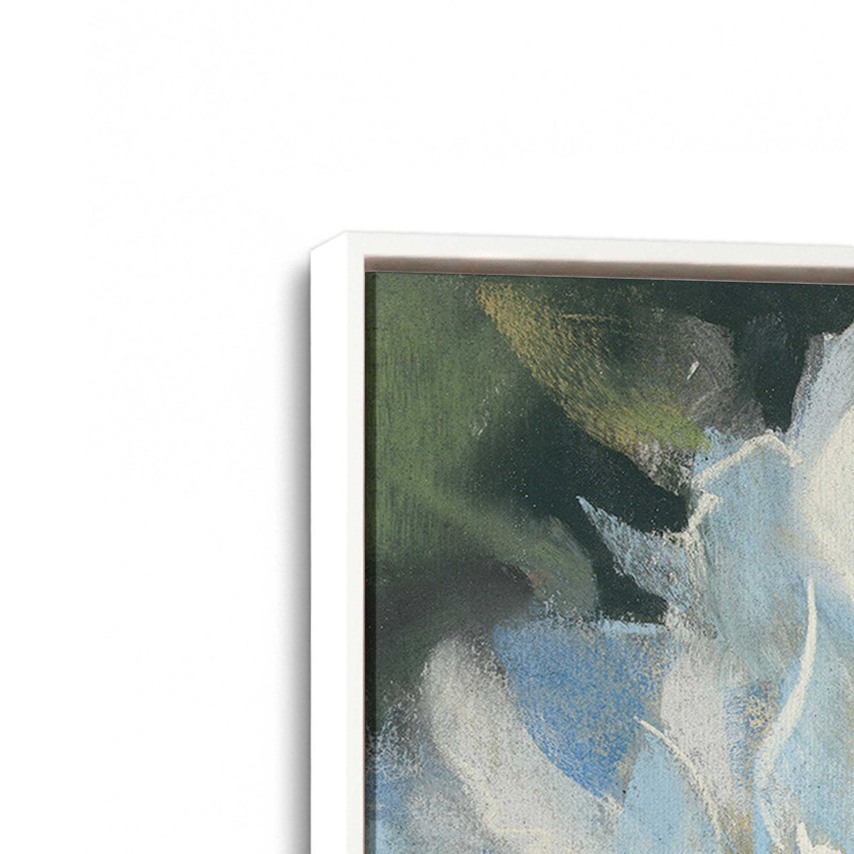 [Color:Opaque White], Picture of art in a White frame at an angle