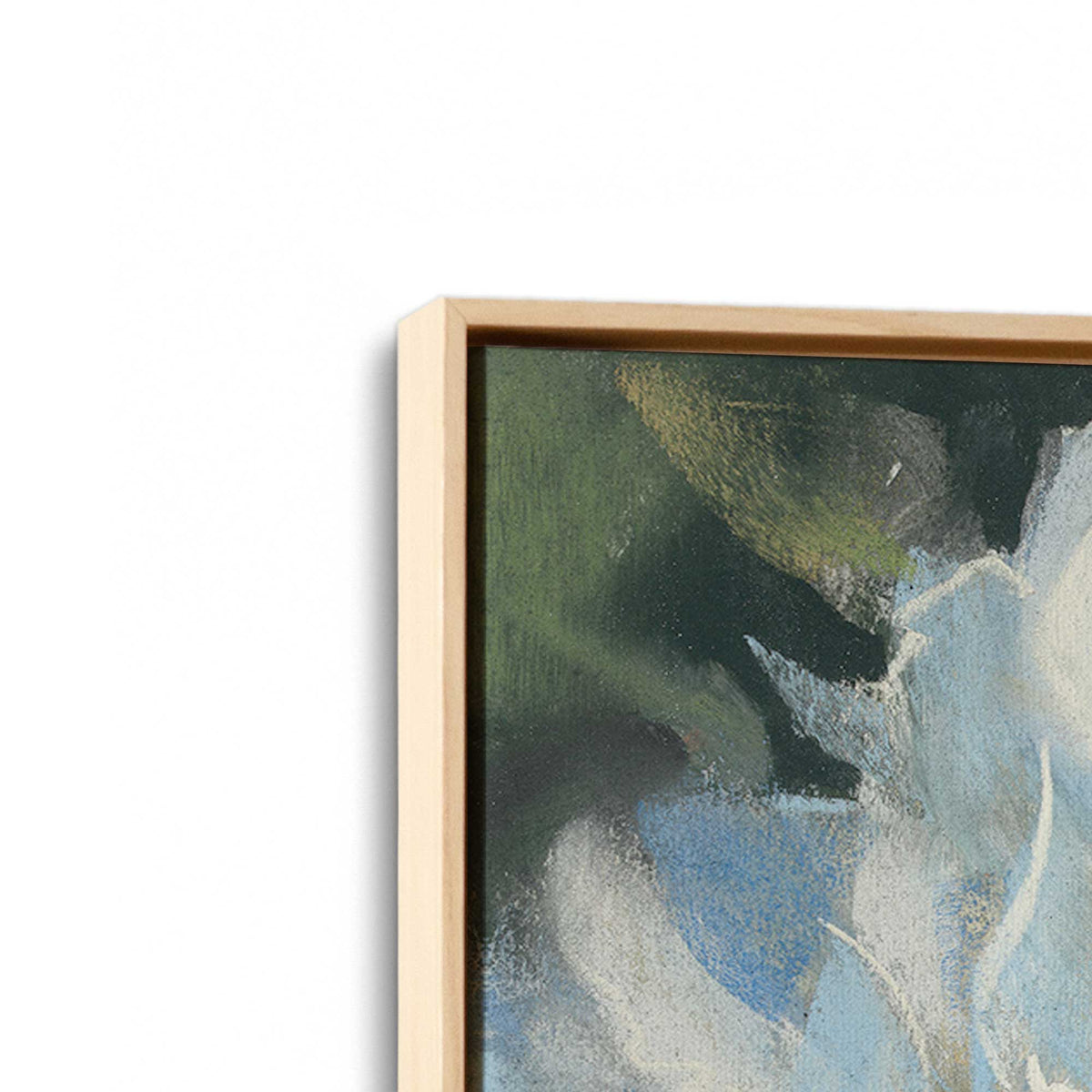 [Color:American Maple], Picture of art in a American Maple frame at an angle