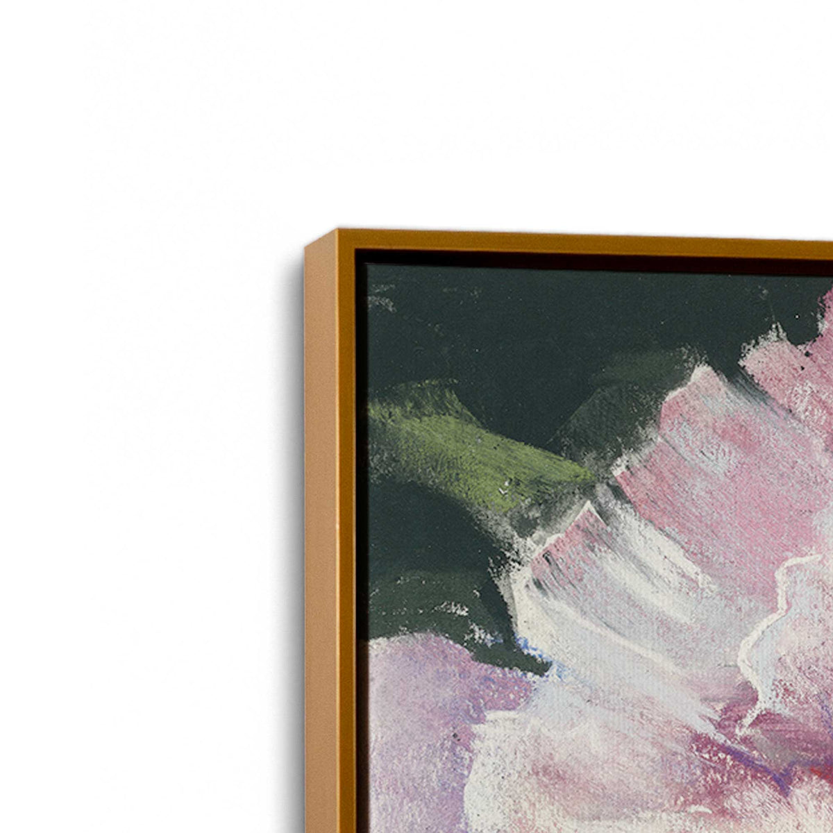 [Color:Polished Gold], Picture of art in a Polished Gold frame at an angle