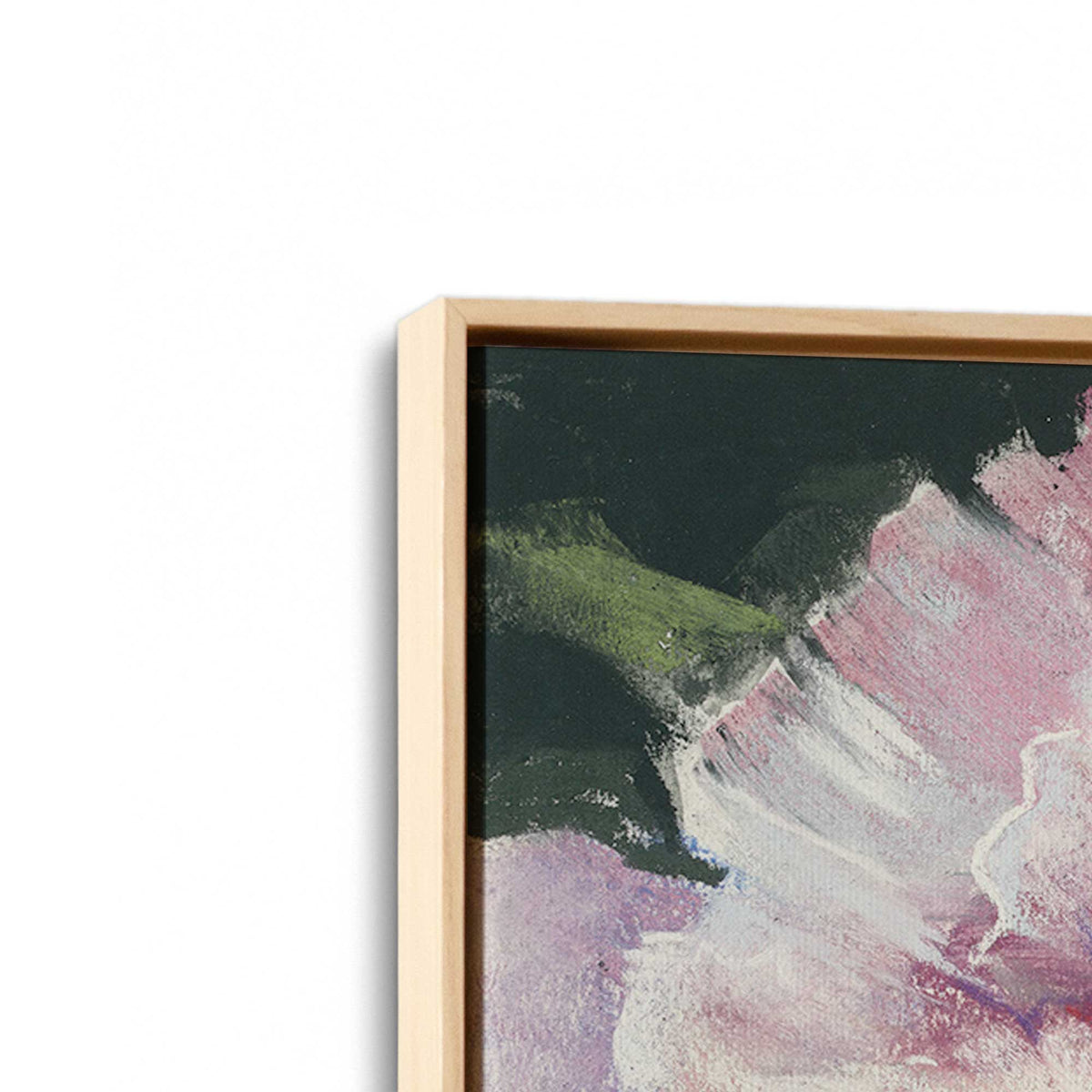 [Color:American Maple], Picture of art in a American Maple frame at an angle