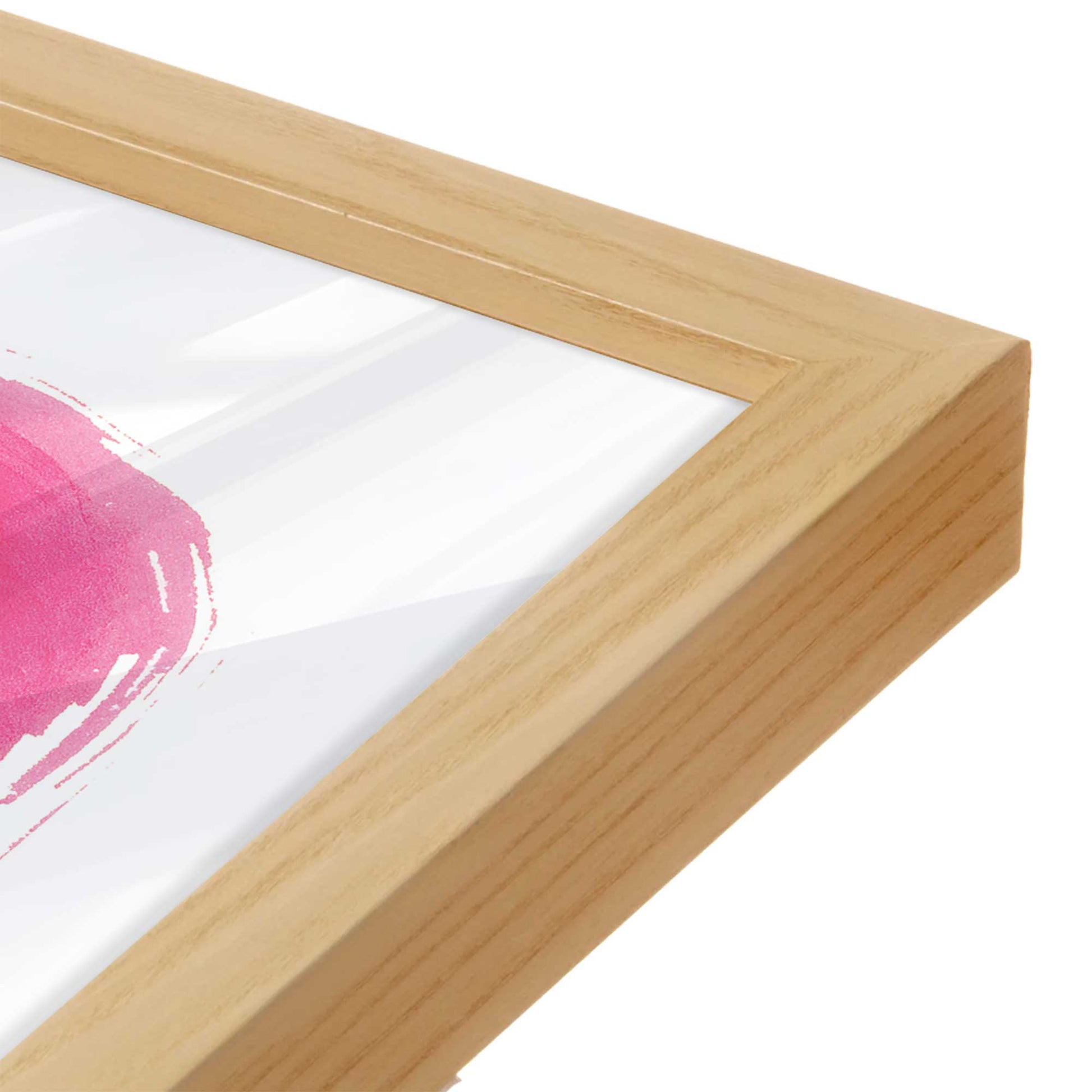 [Color:American Maple], Picture of art in a American Maple frame at an angle