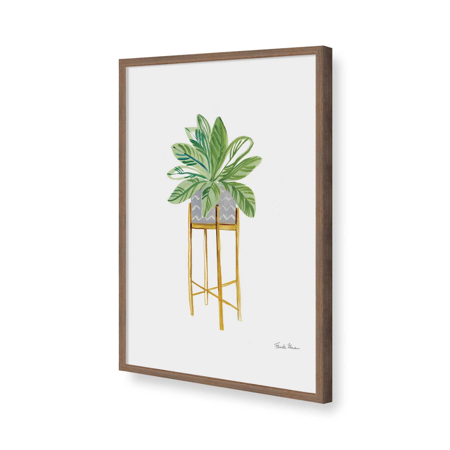 [Color:Walnut], Picture of art in a Walnut frame of the corner