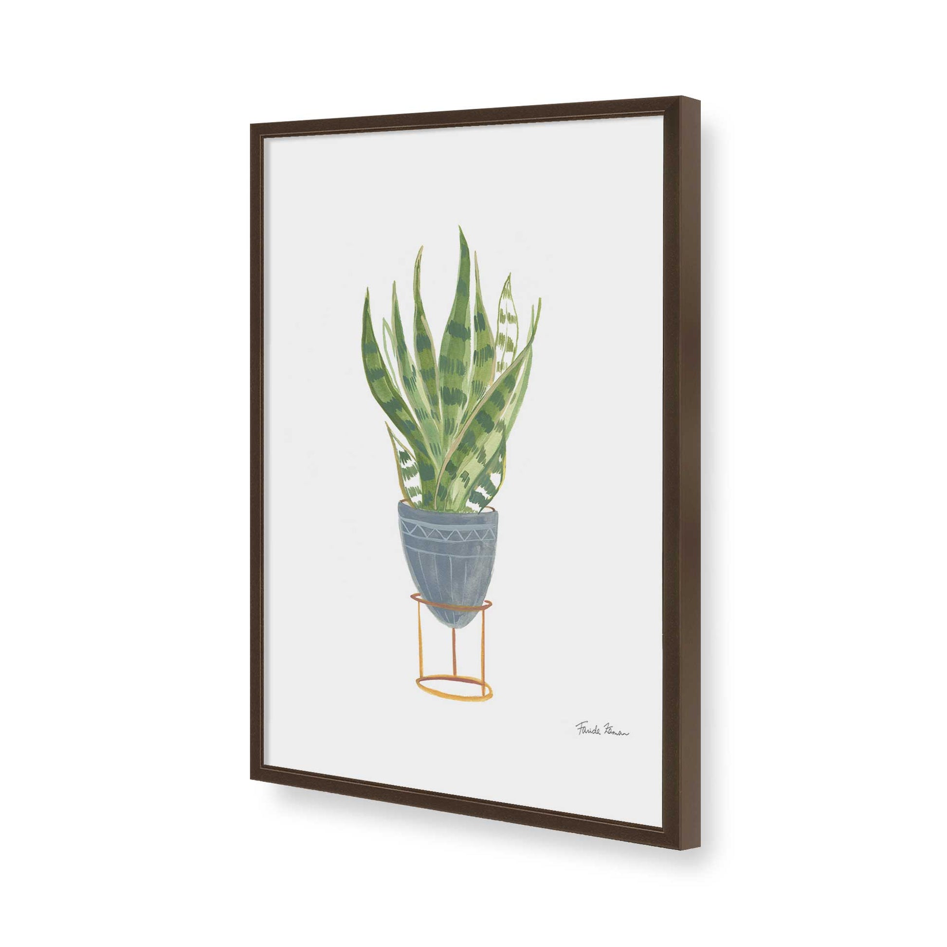 [Color:Brown], Picture of art in a Brown frame of the corner
