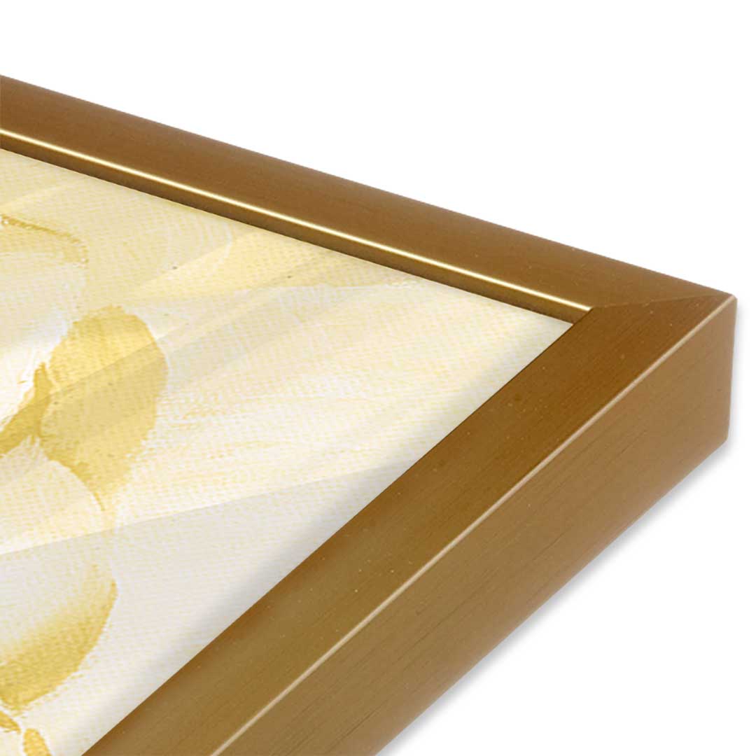 [Color:Polished Gold], Picture of art in a Polished Gold frame at an angle