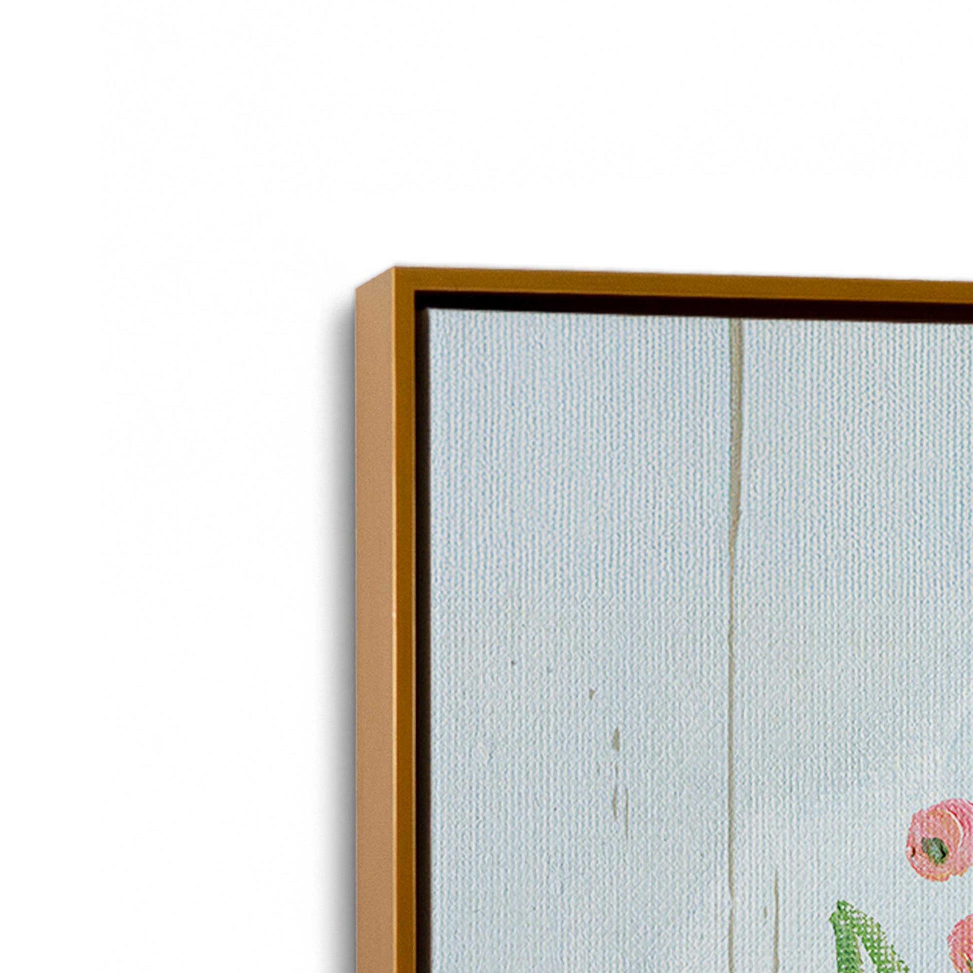 [Color:Polished Gold], Picture of art in a Polished Gold frame at an angle