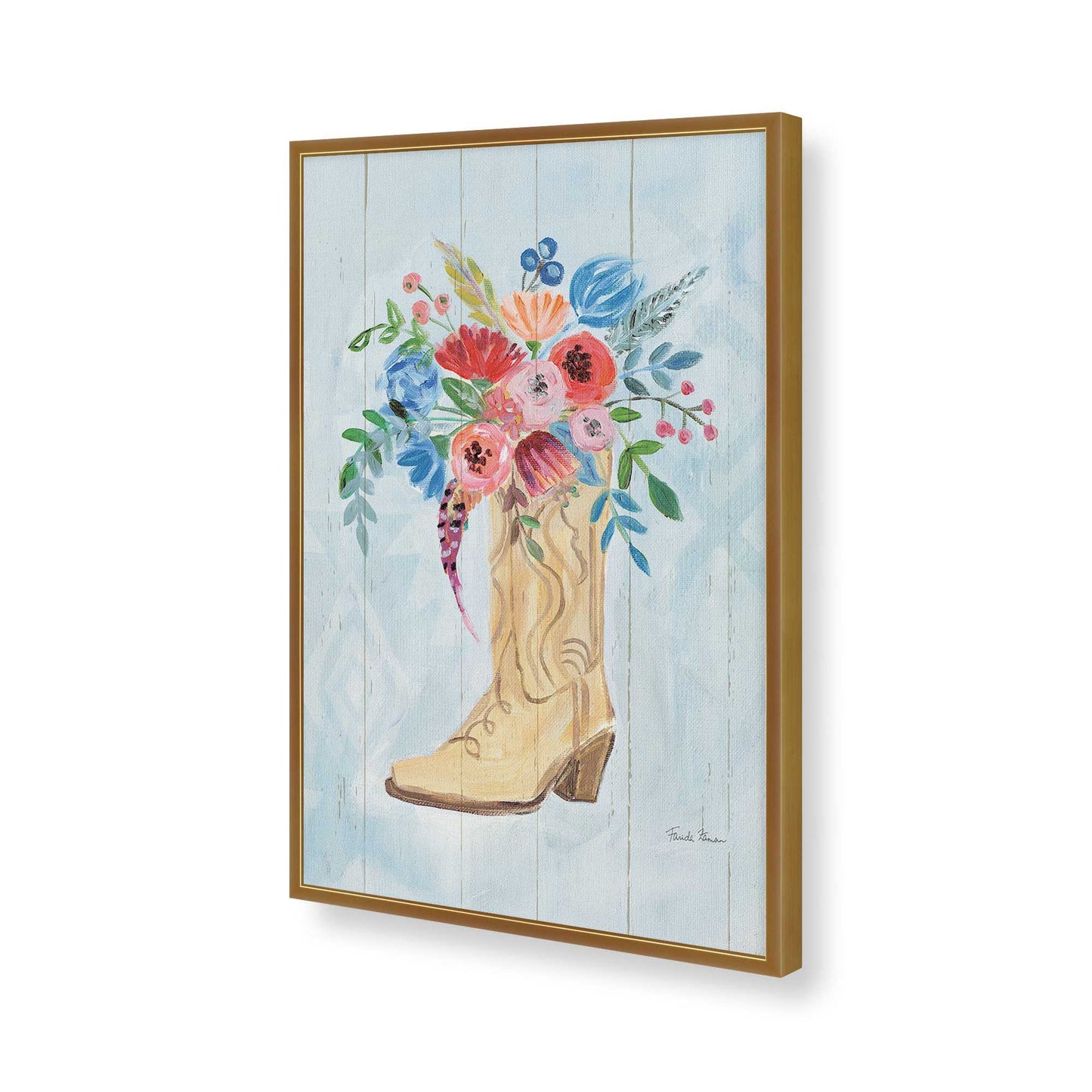 [Color:Polished Gold], Picture of art in a Polished Gold frame of the corner
