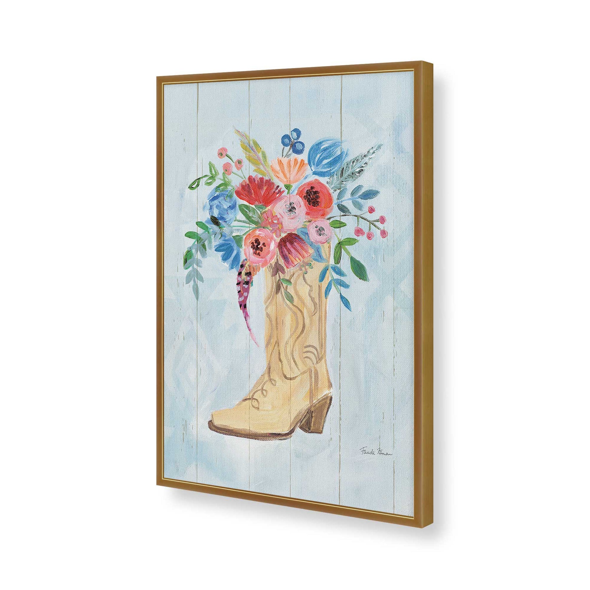 [Color:Polished Gold], Picture of art in a Polished Gold frame of the corner
