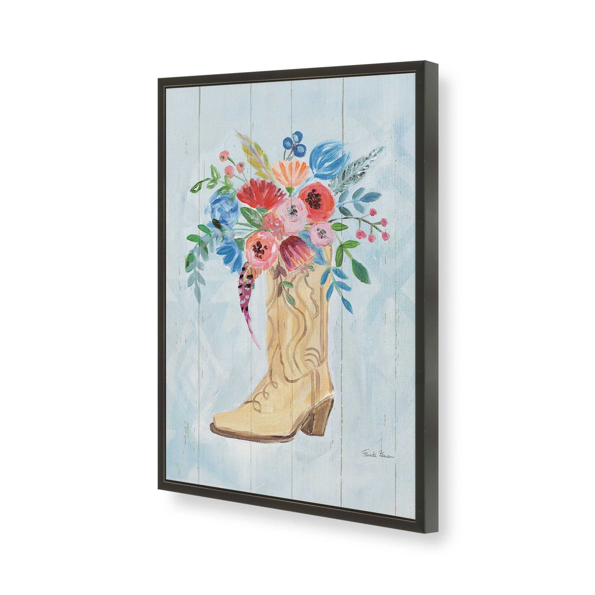 [Color:Satin Black], Picture of art in a Satin Black frame of the corner