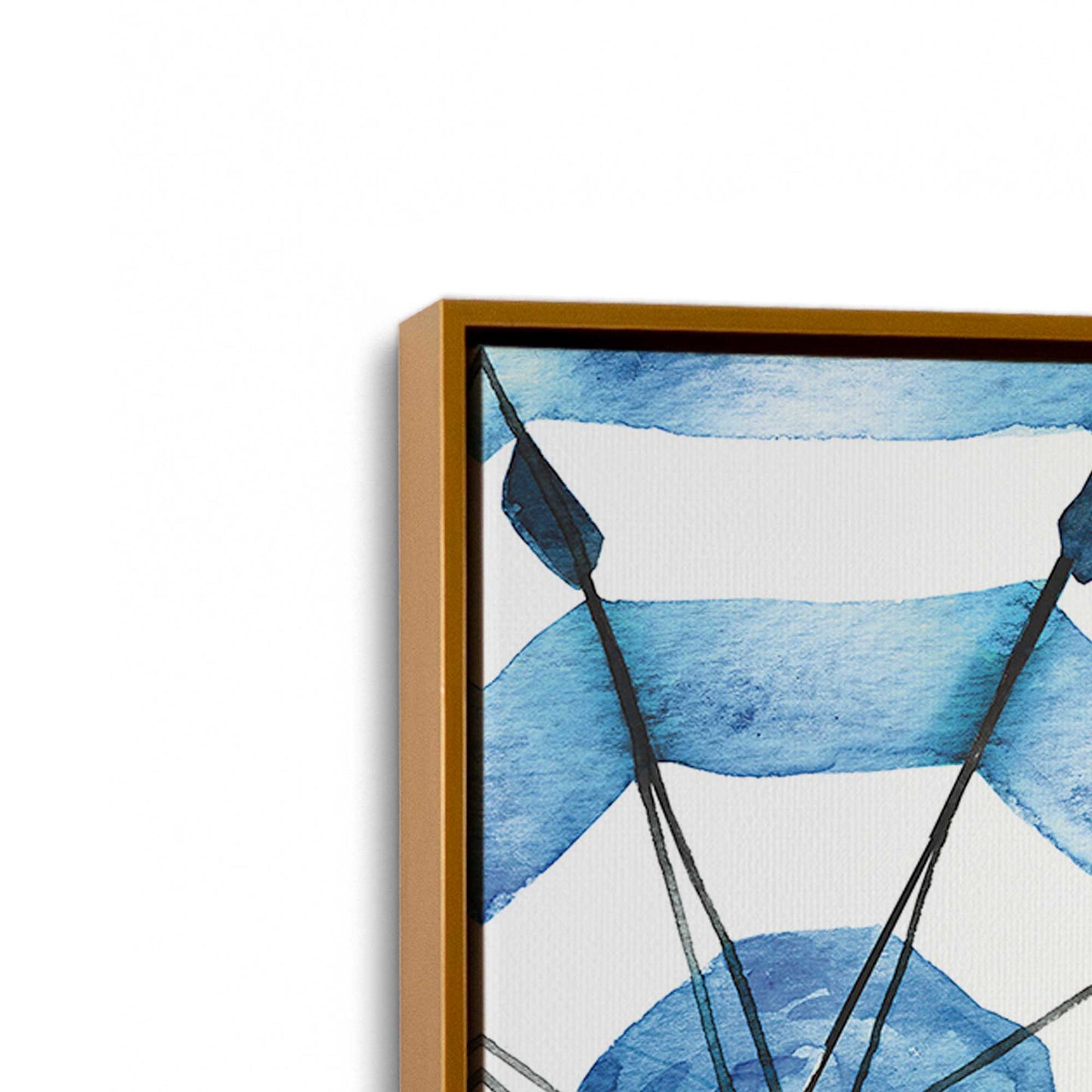[Color:Polished Gold], Picture of art in a Polished Gold frame at an angle