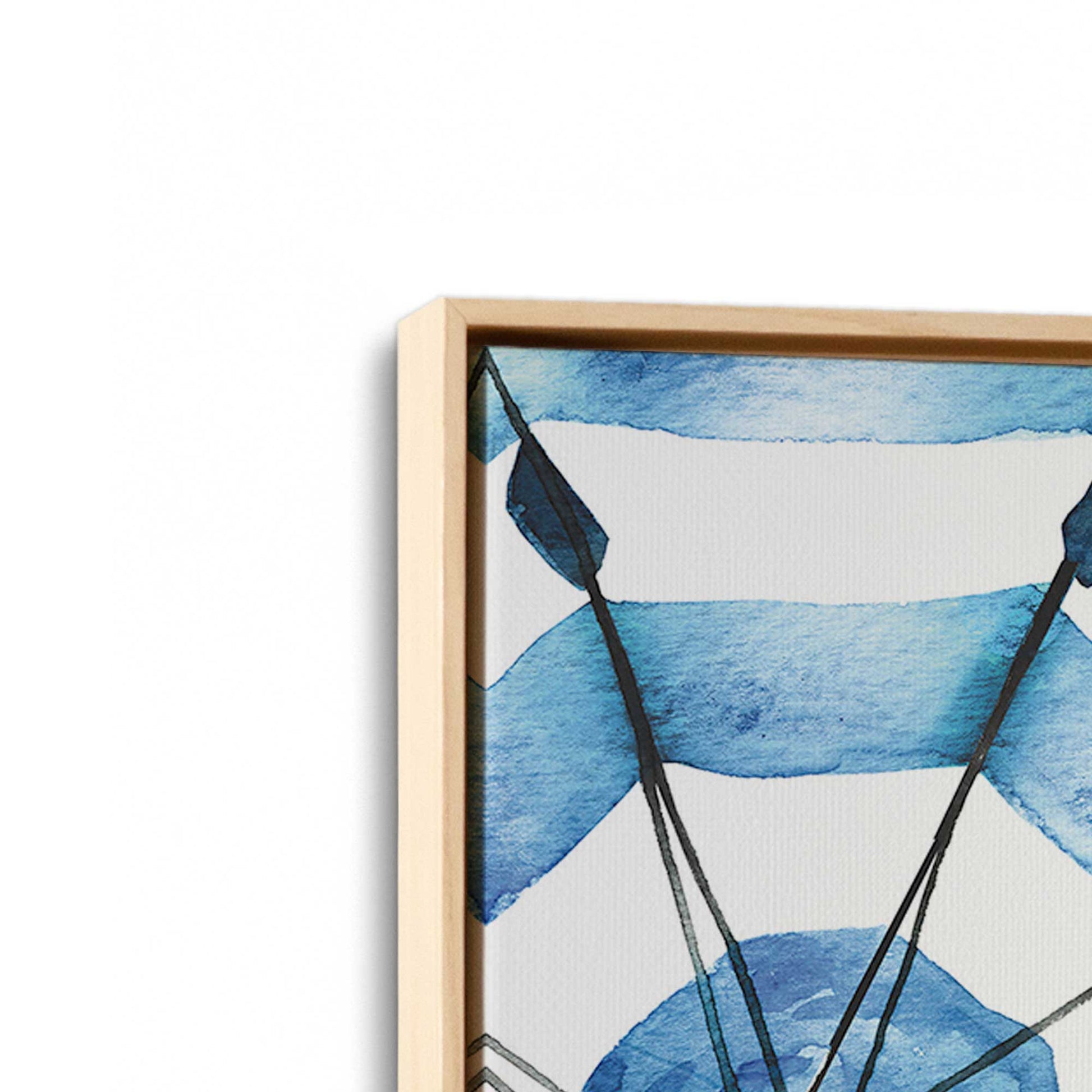 [Color:American Maple], Picture of art in a American Maple frame at an angle