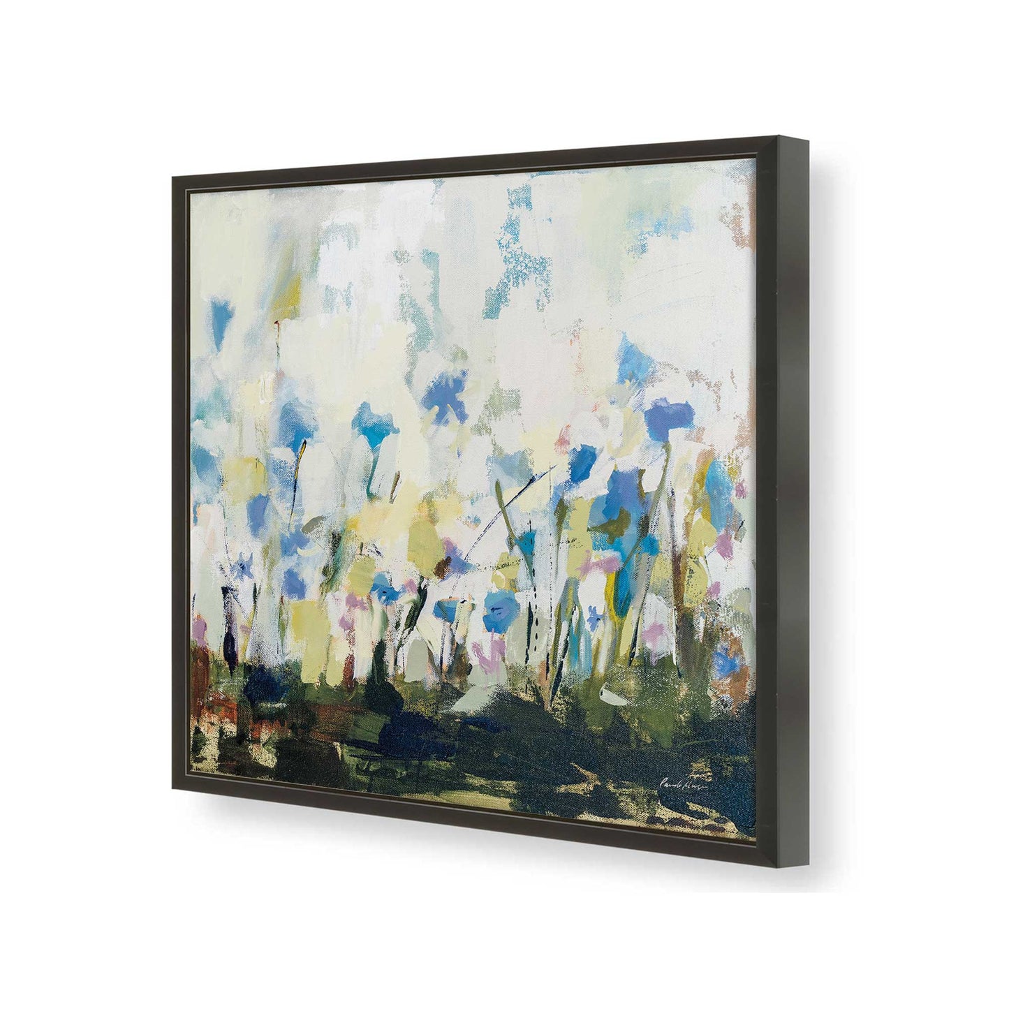 [Color:Satin Black], Picture of art in a Satin Black frame of the corner