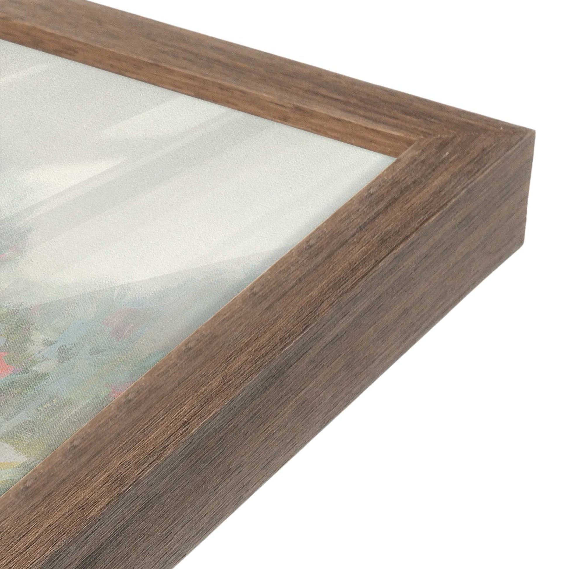 [Color:Walnut], Picture of art in a Walnut frame at an angle