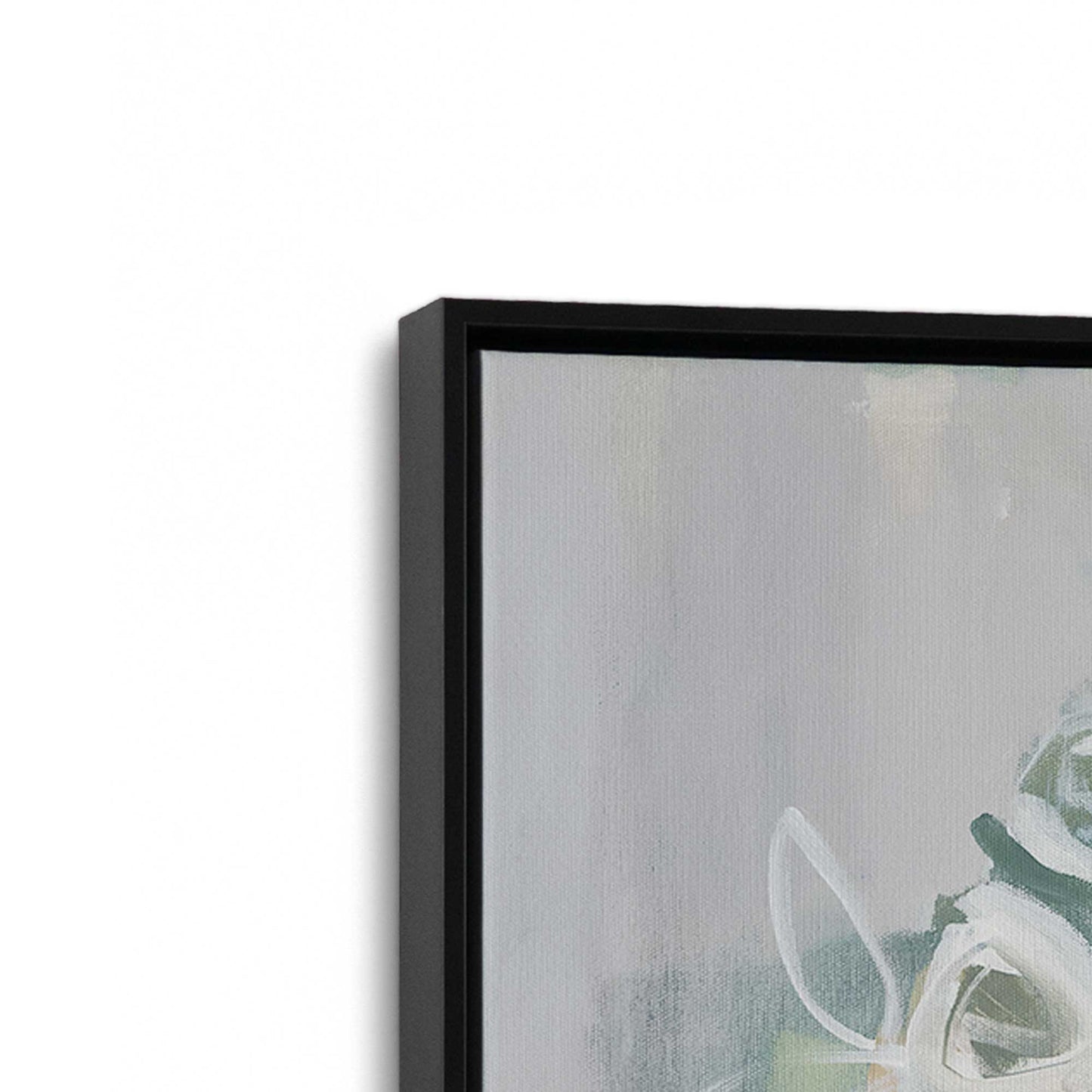 [Color:Satin Black], Picture of art in a Satin Black frame at an angle