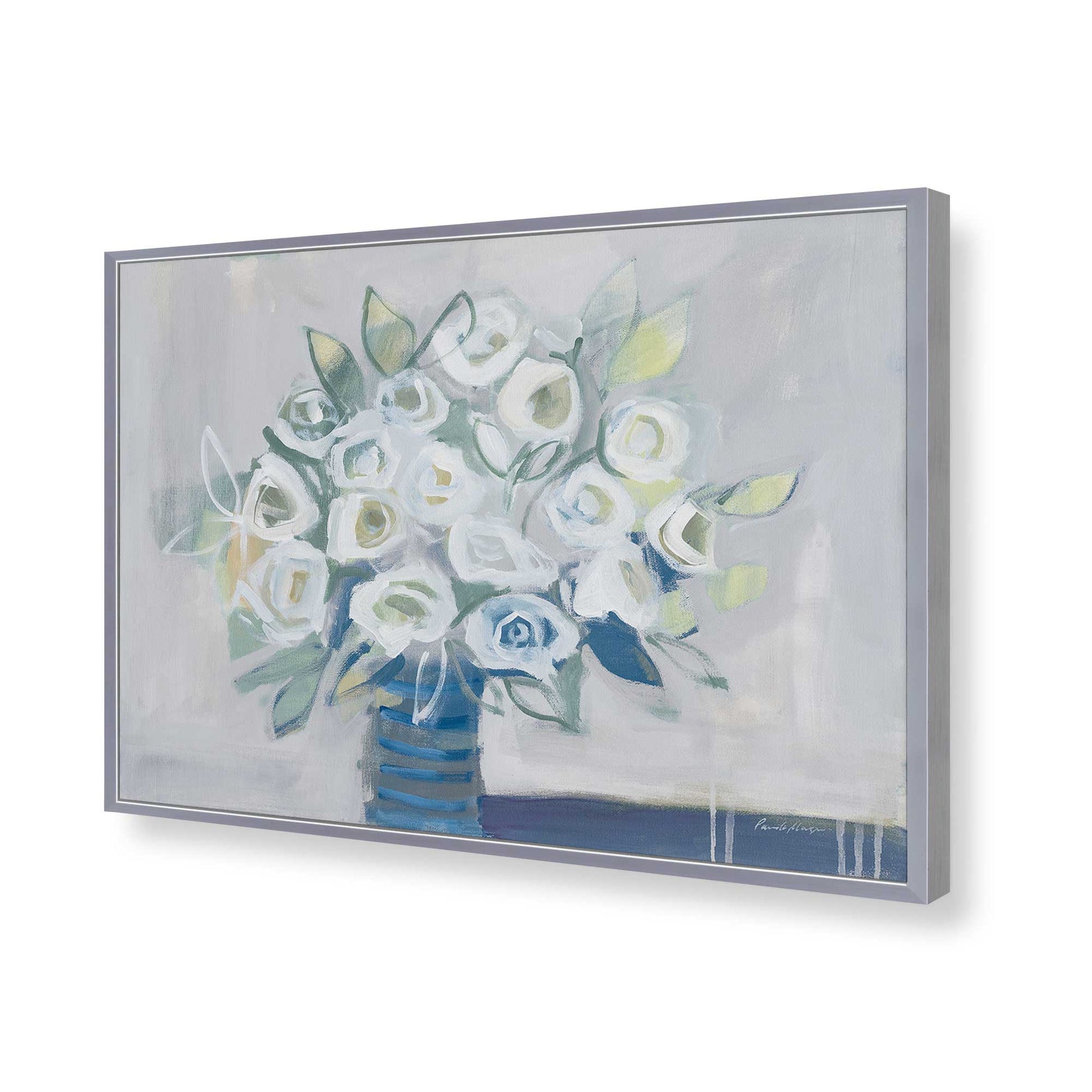 [Color:Polished Chrome], Picture of art in a Polished Chrome frame of the corner