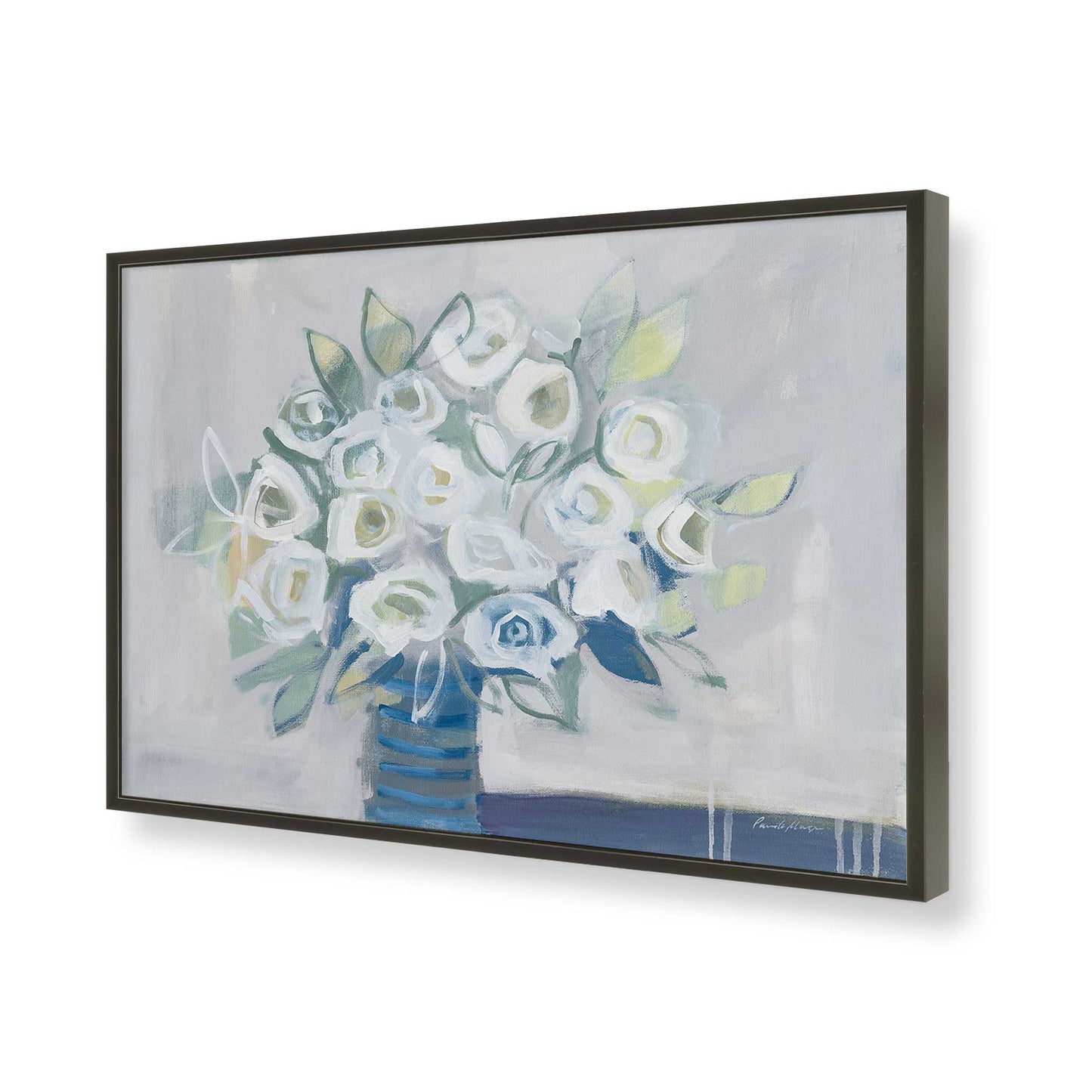 [Color:Satin Black], Picture of art in a Satin Black frame of the corner