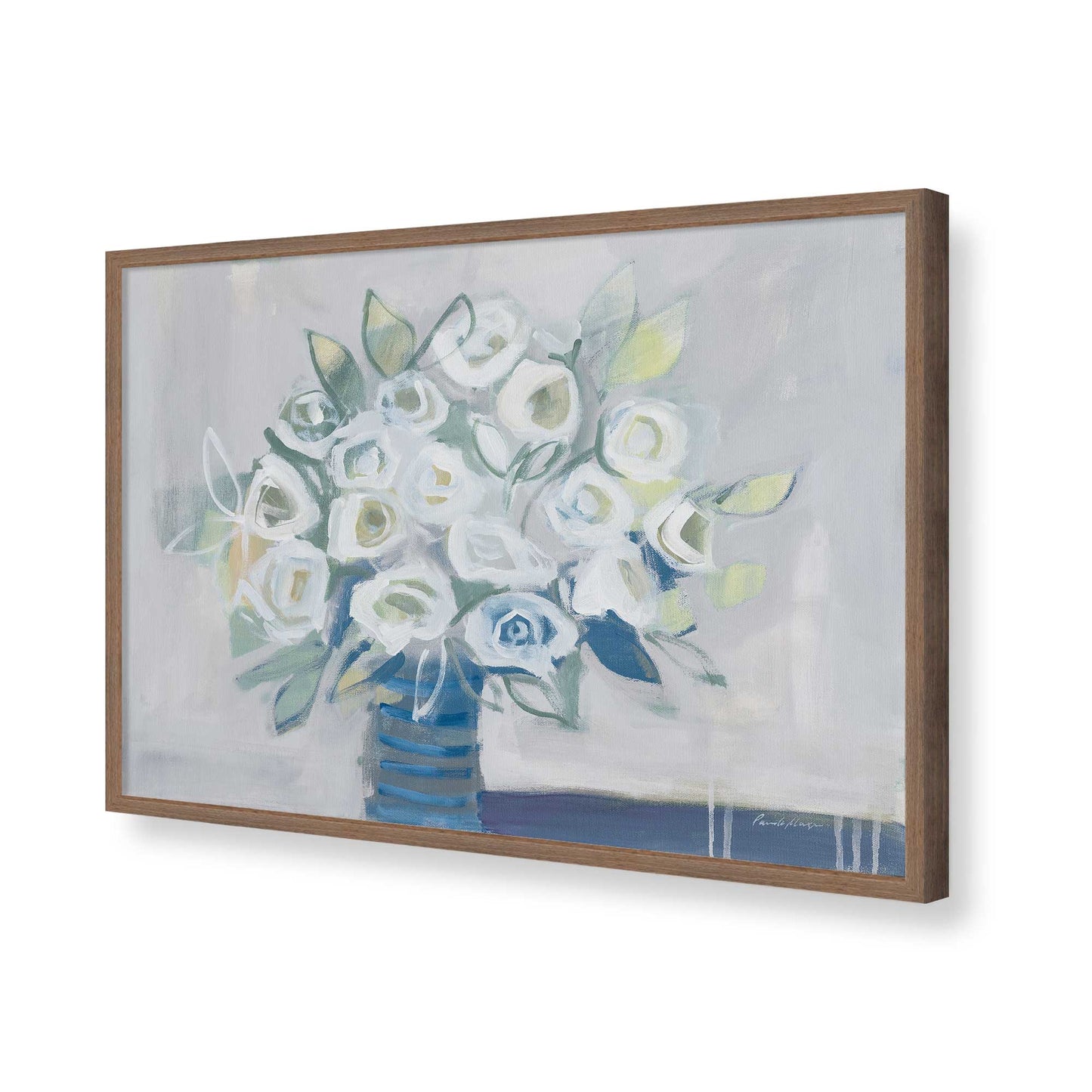 [Color:Walnut], Picture of art in a Walnut frame of the corner