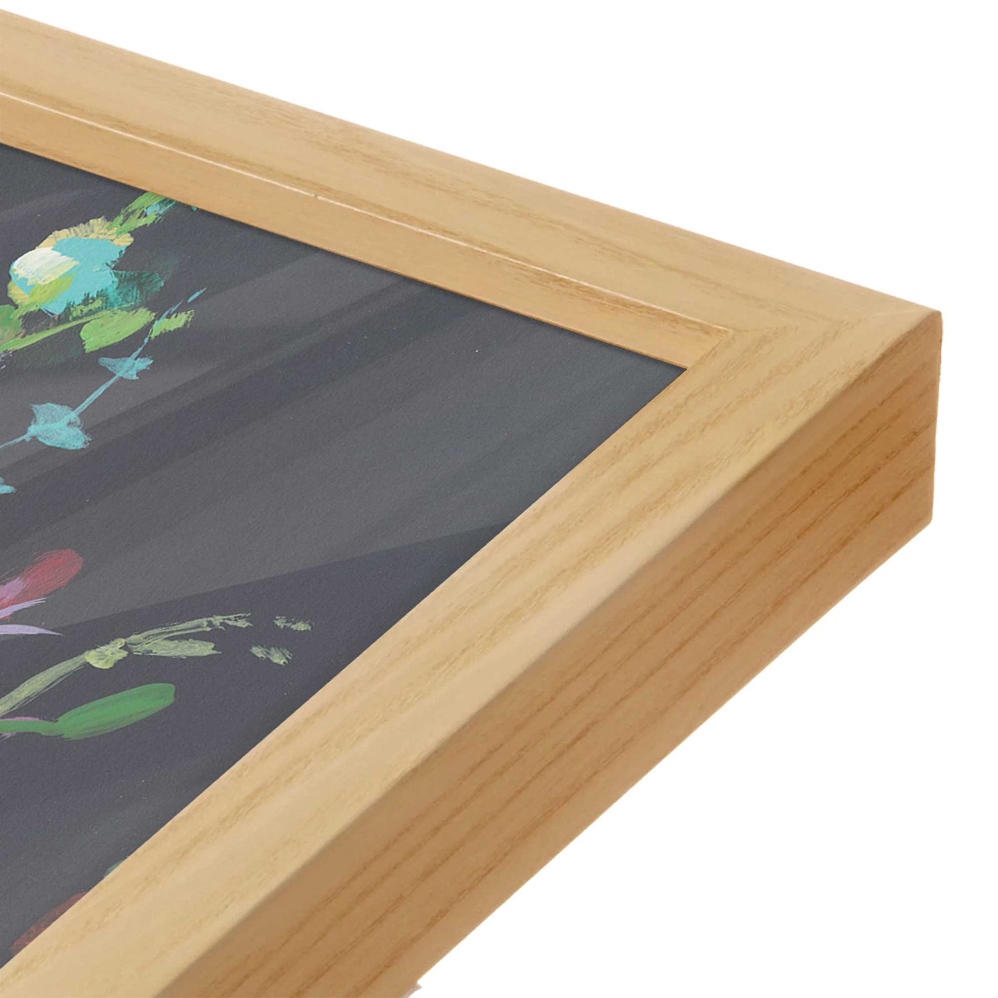 [Color:American Maple], Picture of art in a American Maple frame at an angle