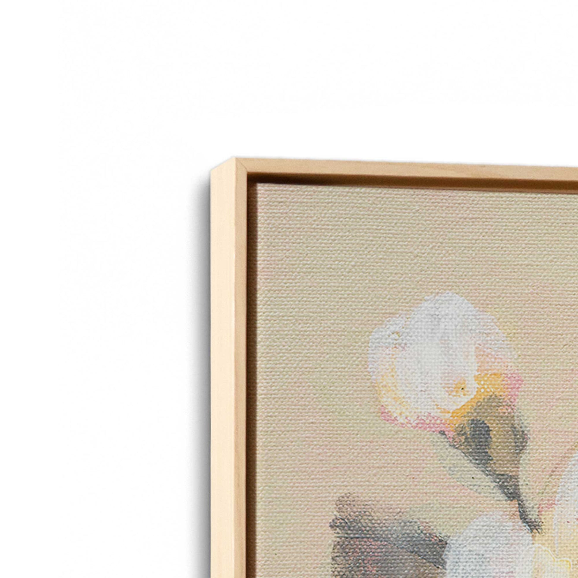 [Color:American Maple], Picture of art in a American Maple frame at an angle