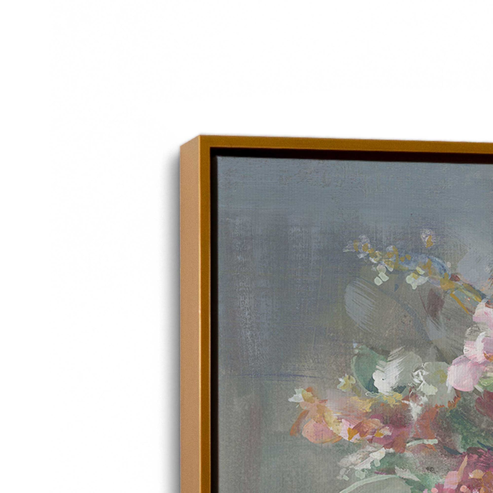 [Color:Polished Gold], Picture of art in a Polished Gold frame at an angle