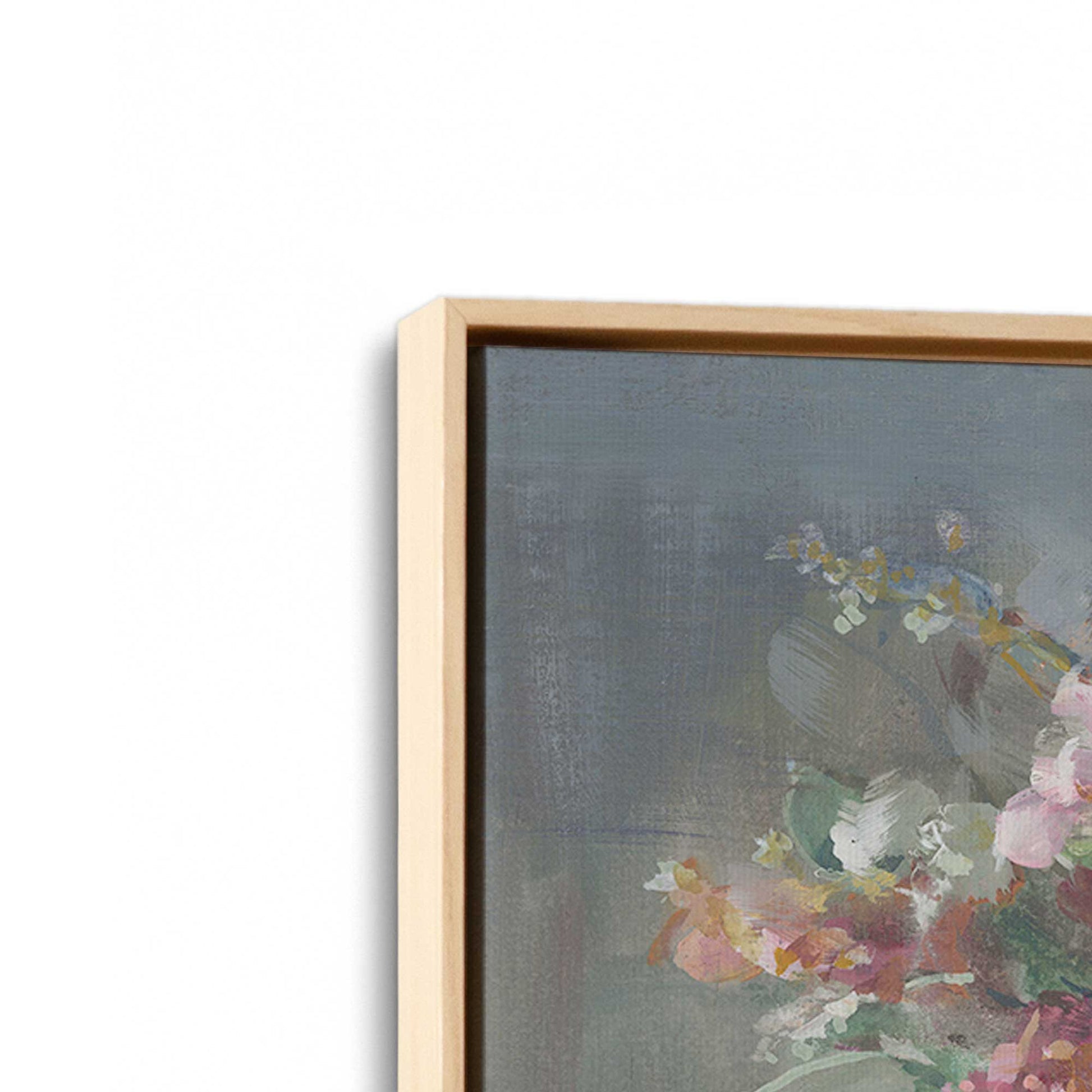 [Color:American Maple], Picture of art in a American Maple frame at an angle