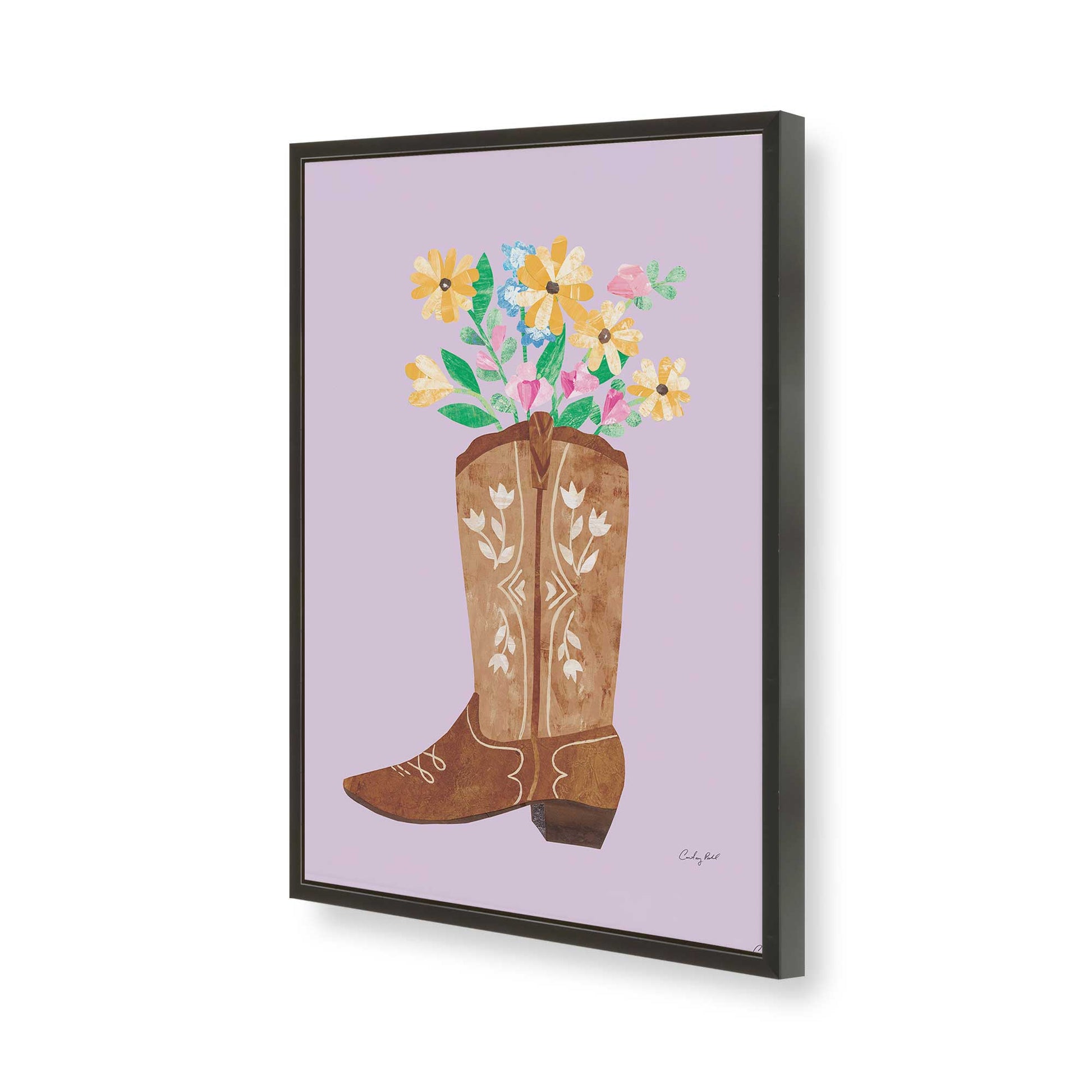 [Color:Satin Black], Picture of art in a Satin Black frame of the corner